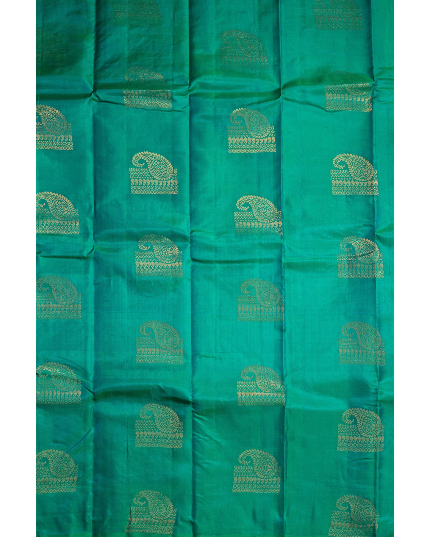 Saffire Green With Self Colour Pallu Kanchivaram Pure Soft Silk Saree
