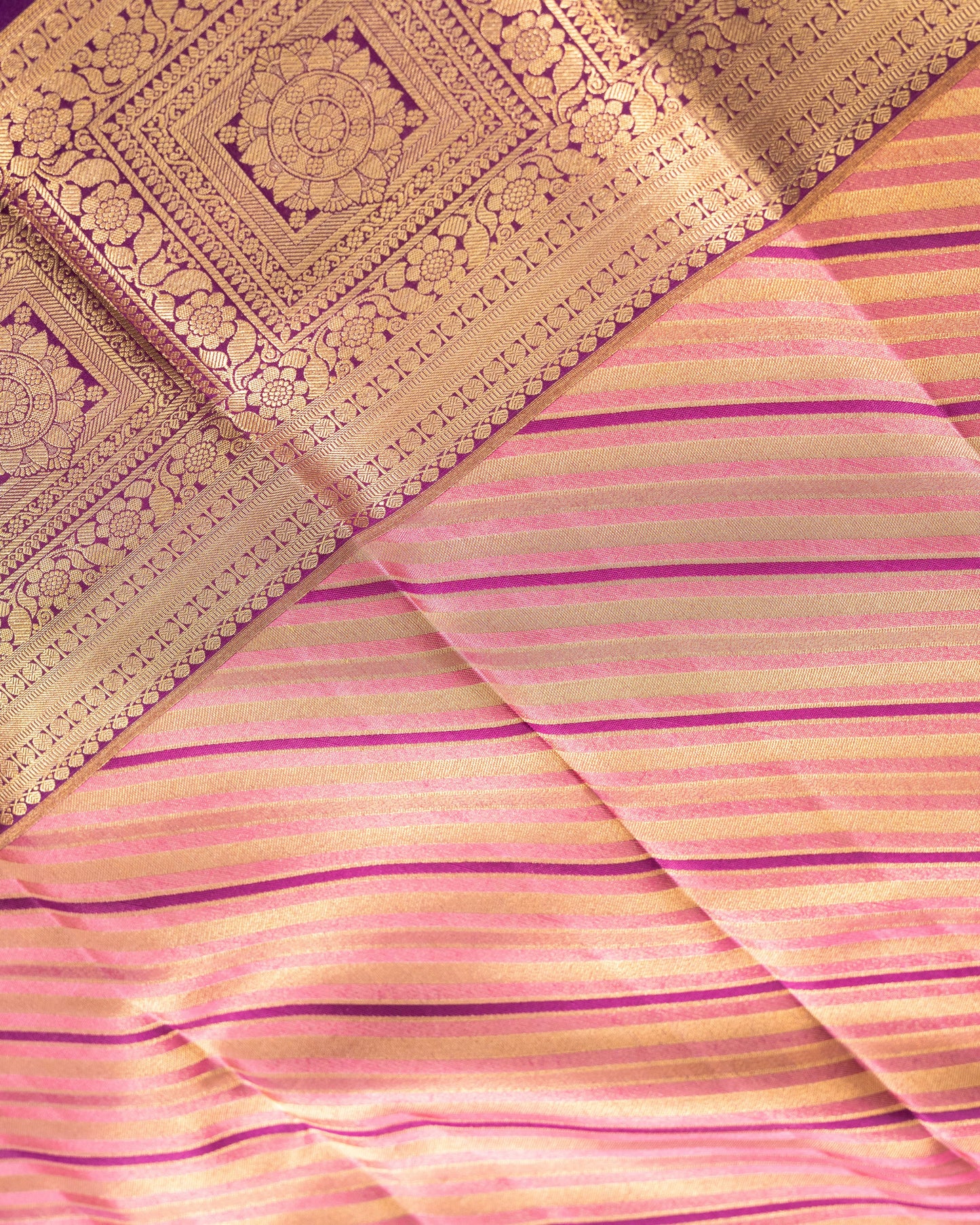 Onion Pink And Burgundy With Burgundy Pallu Pure Silk Signature Blend Saree