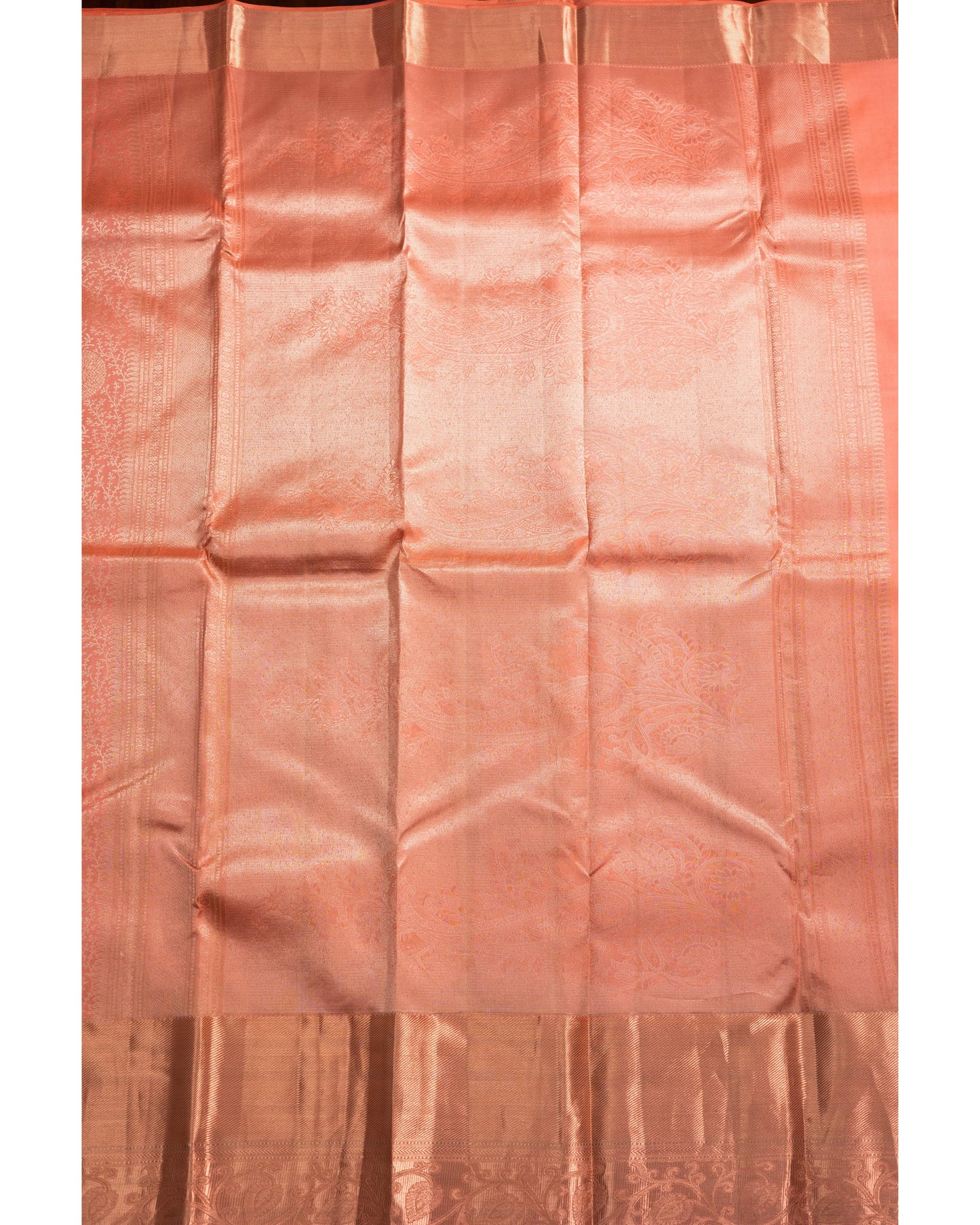 Peach With Self Colour Pallu Pure Silk Wedding Saree