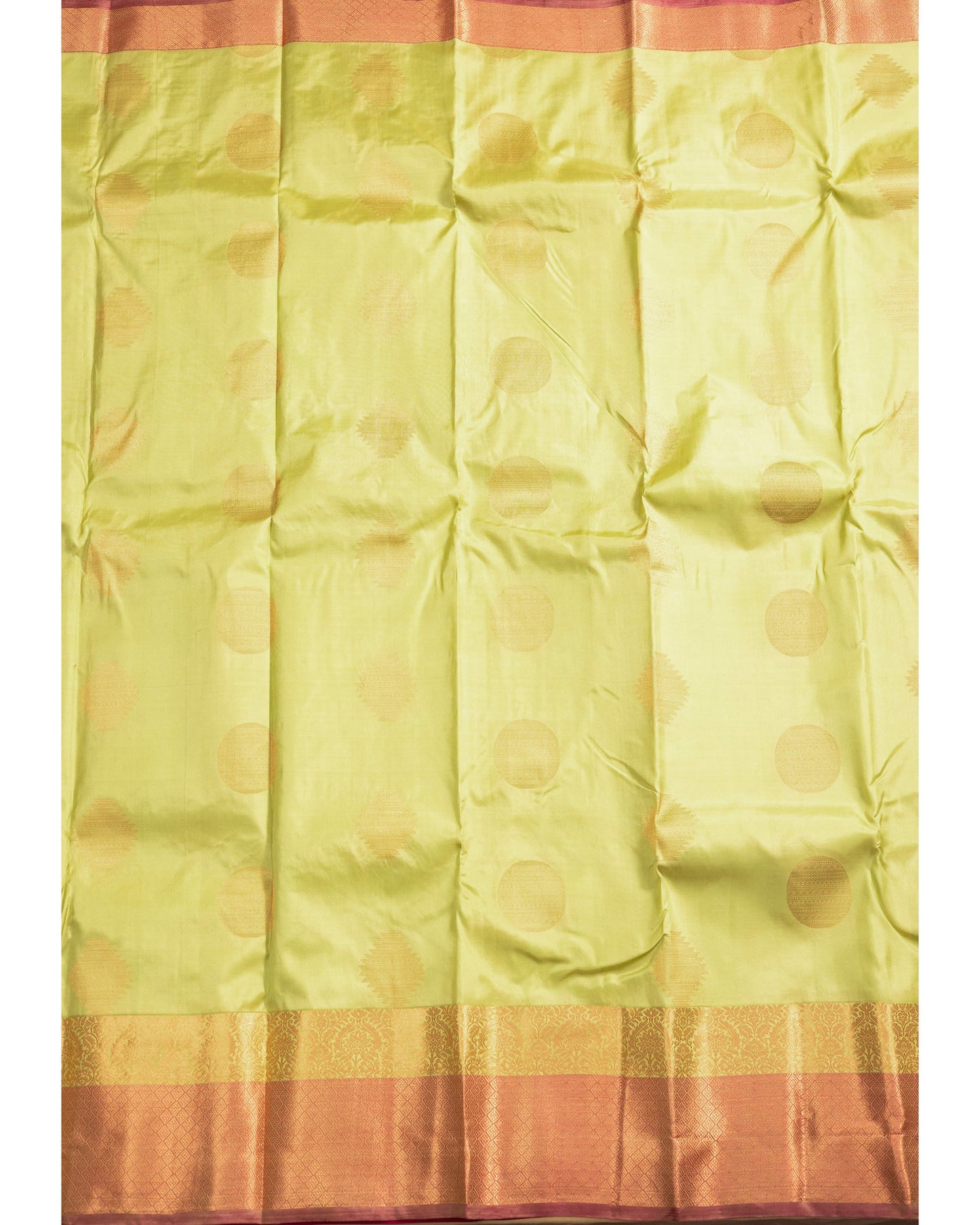 Pastel Pista Green With Reddish Maroon Pallu Pure Silk Gift Saree