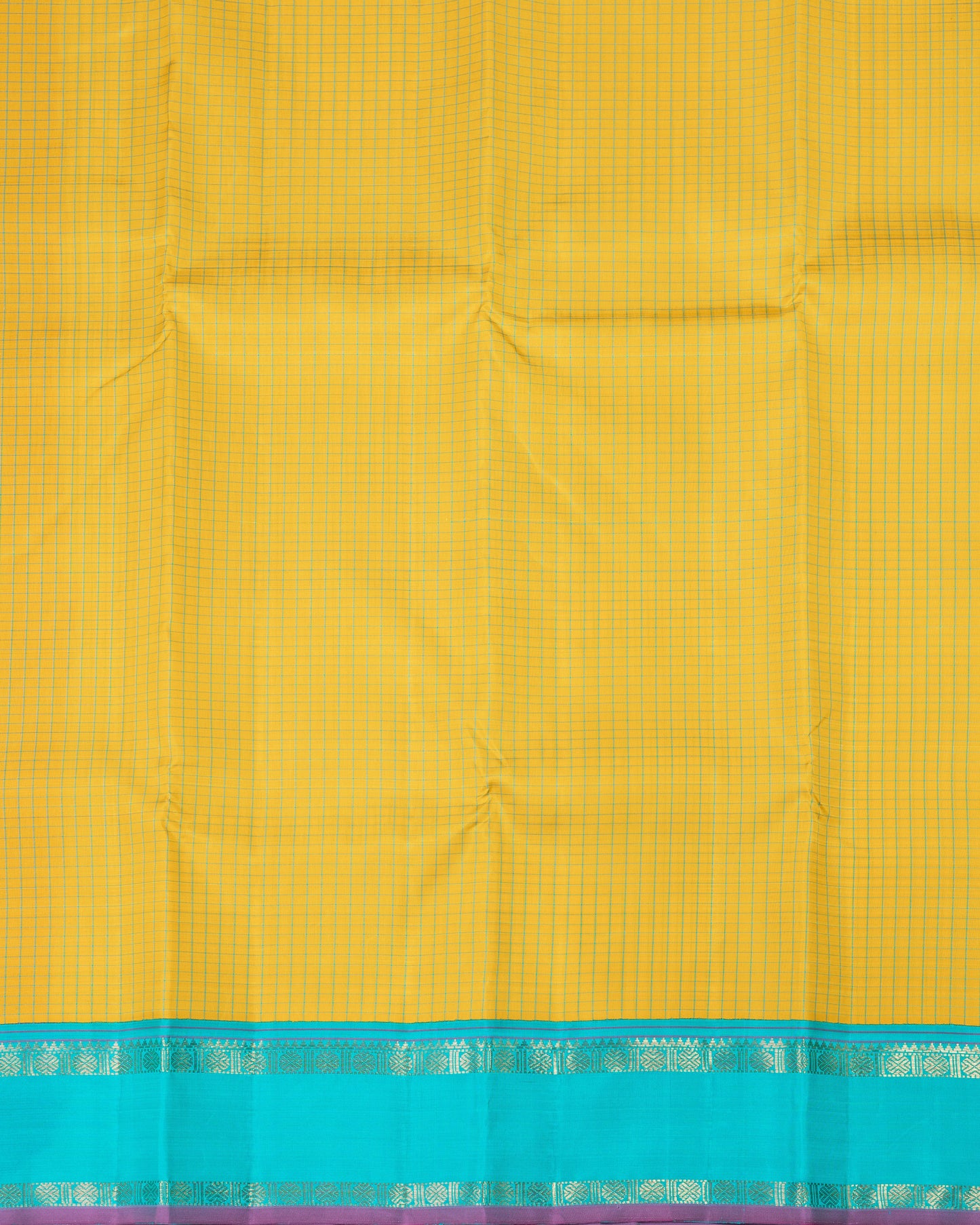 PURE LEMON YELLOW BODY WITH GANGA, JAMUNA BORDER