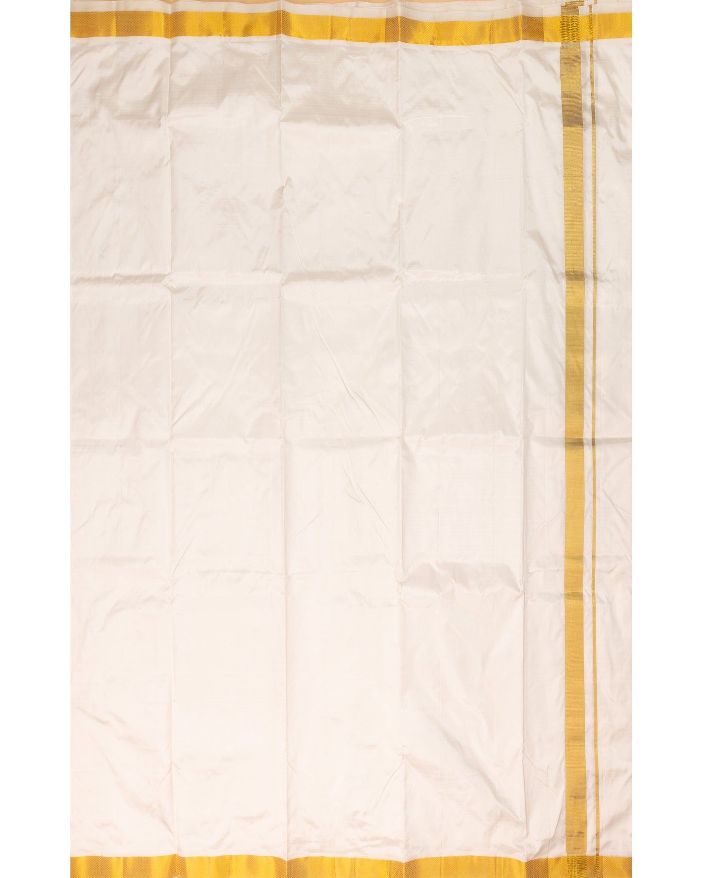 Half White Pure Silk Dhoti