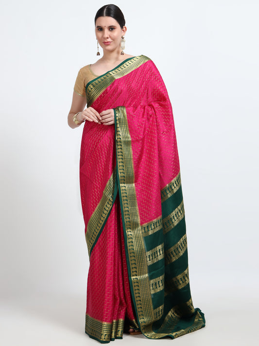 Rani Body With Bottle Green Pallu Pure Mysore Silk Crepe (MC-MS 9)