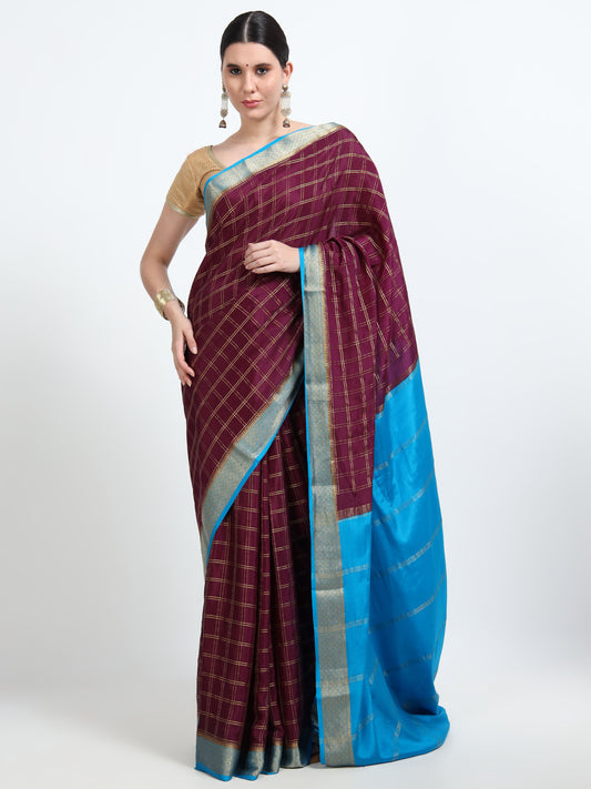 Plum Elegance Silk Saree