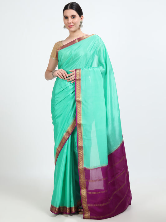 Turquoise Bliss Silk Saree