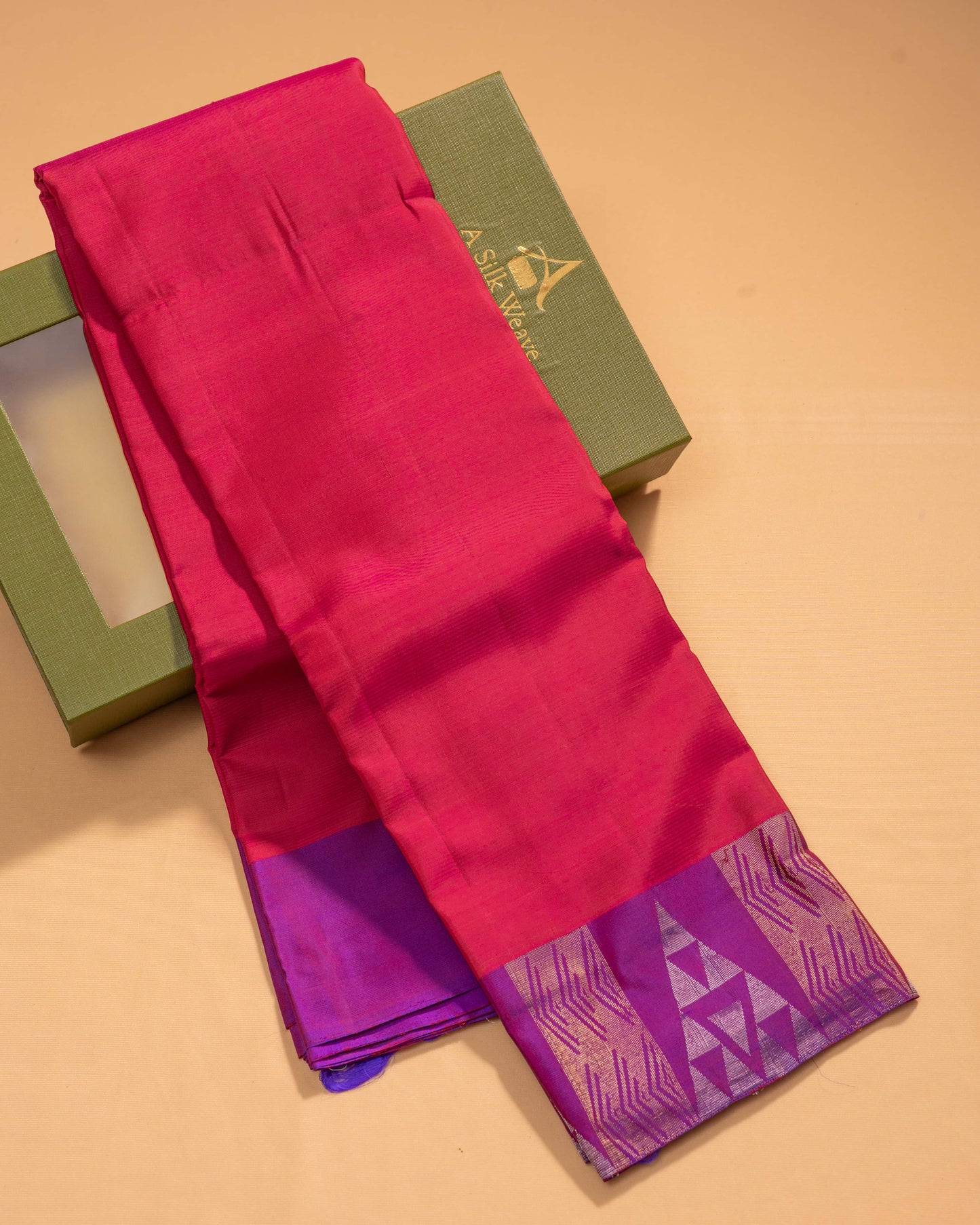 Majenta With Violet Pallu Kanchivaram Pure Soft Silk Saree