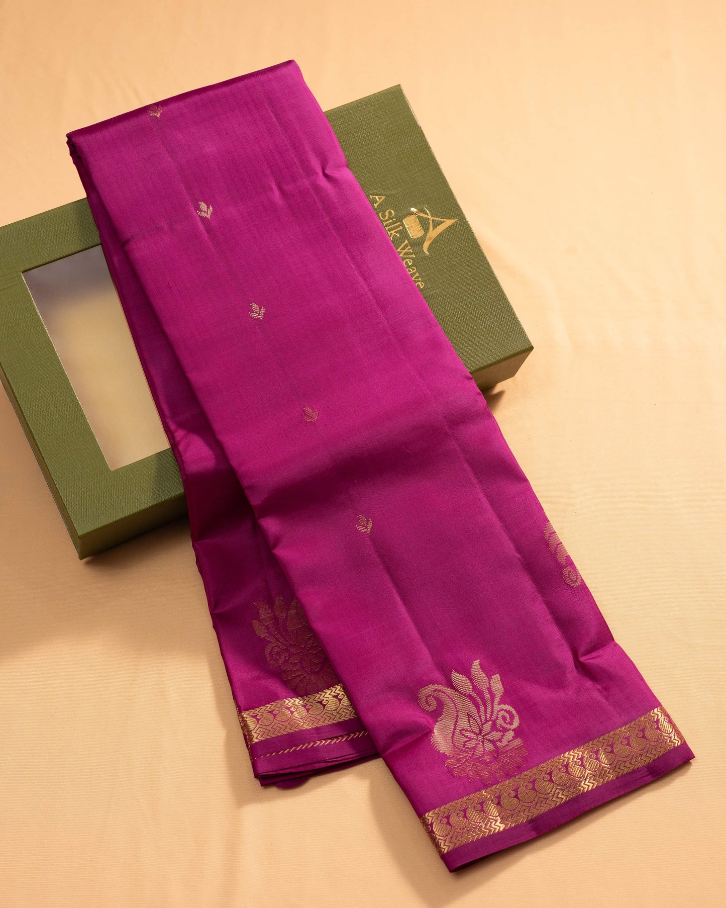Majenta With Self Colour Pallu Pure Soft Silk Saree