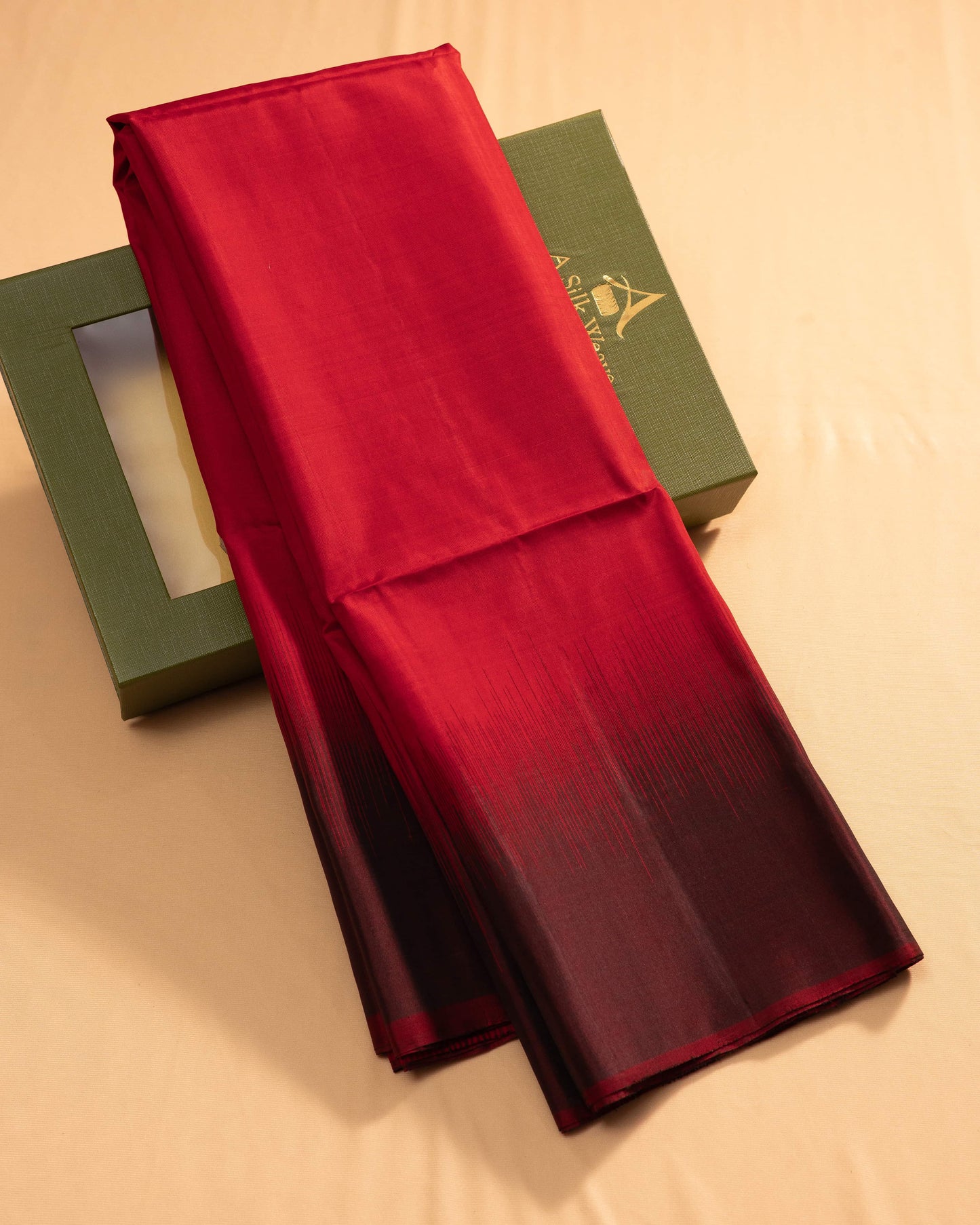 Red With Chocolate Brown Pallu Pure Soft Silk Saree