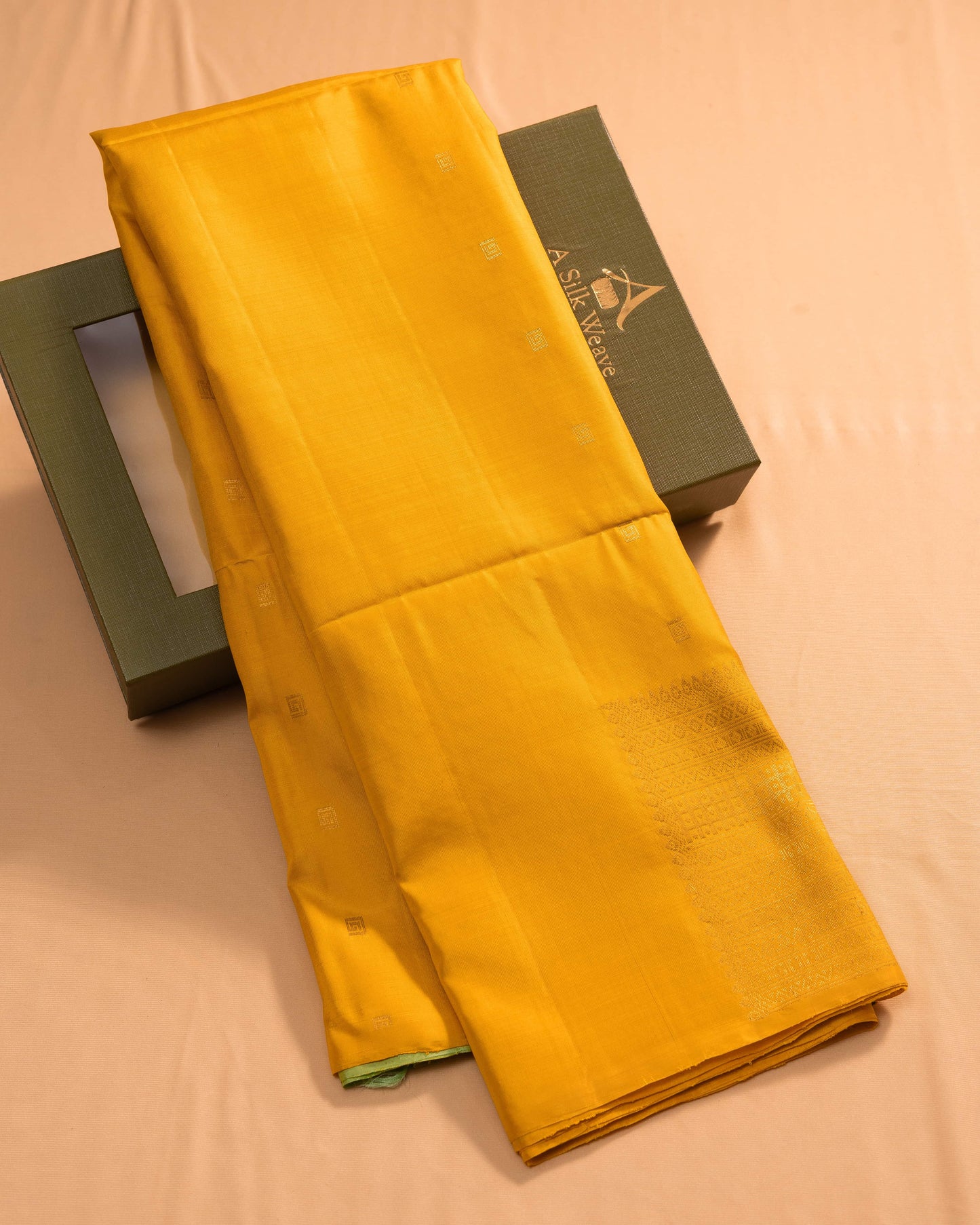 Lemon Yellow With Apple Green Pallu Pure Soft Silk Saree