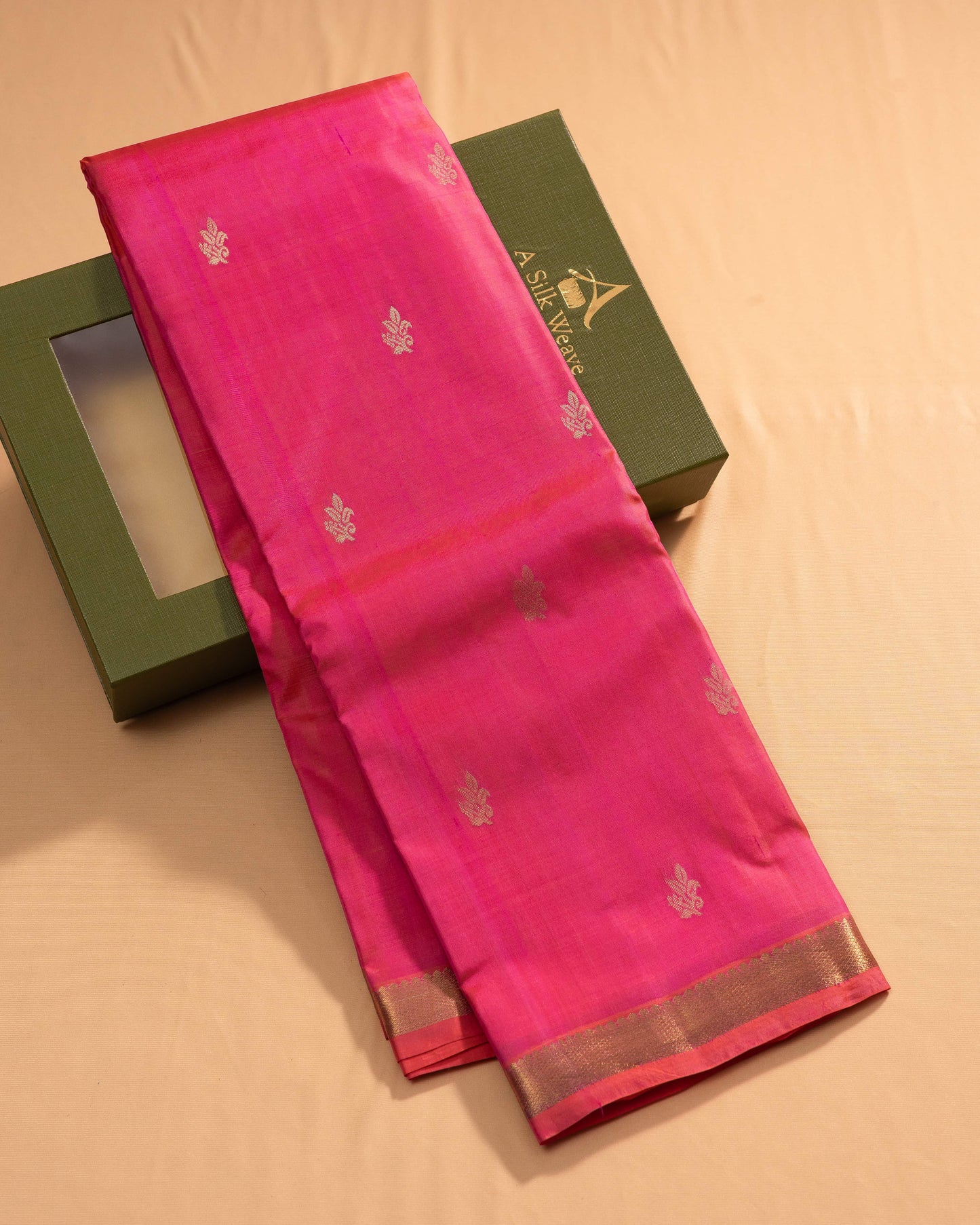Pinkish Tomato With Self Colour Pallu Pure Soft Silk Saree