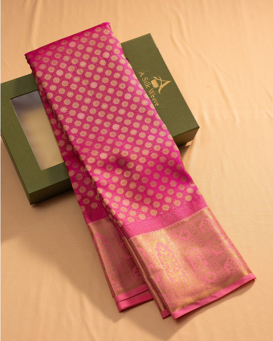 Rani Pink With Pastel Pink Pallu Pure Silk Signature Blend Saree