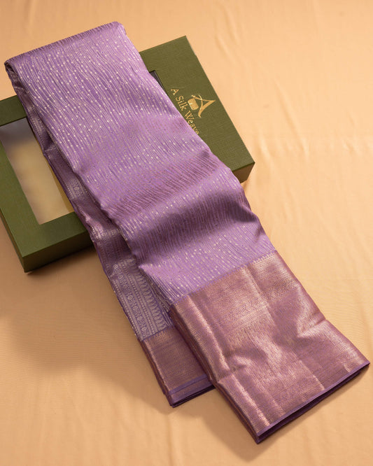 Lavender With Self Colour Pallu Pure Silk Wedding Saree