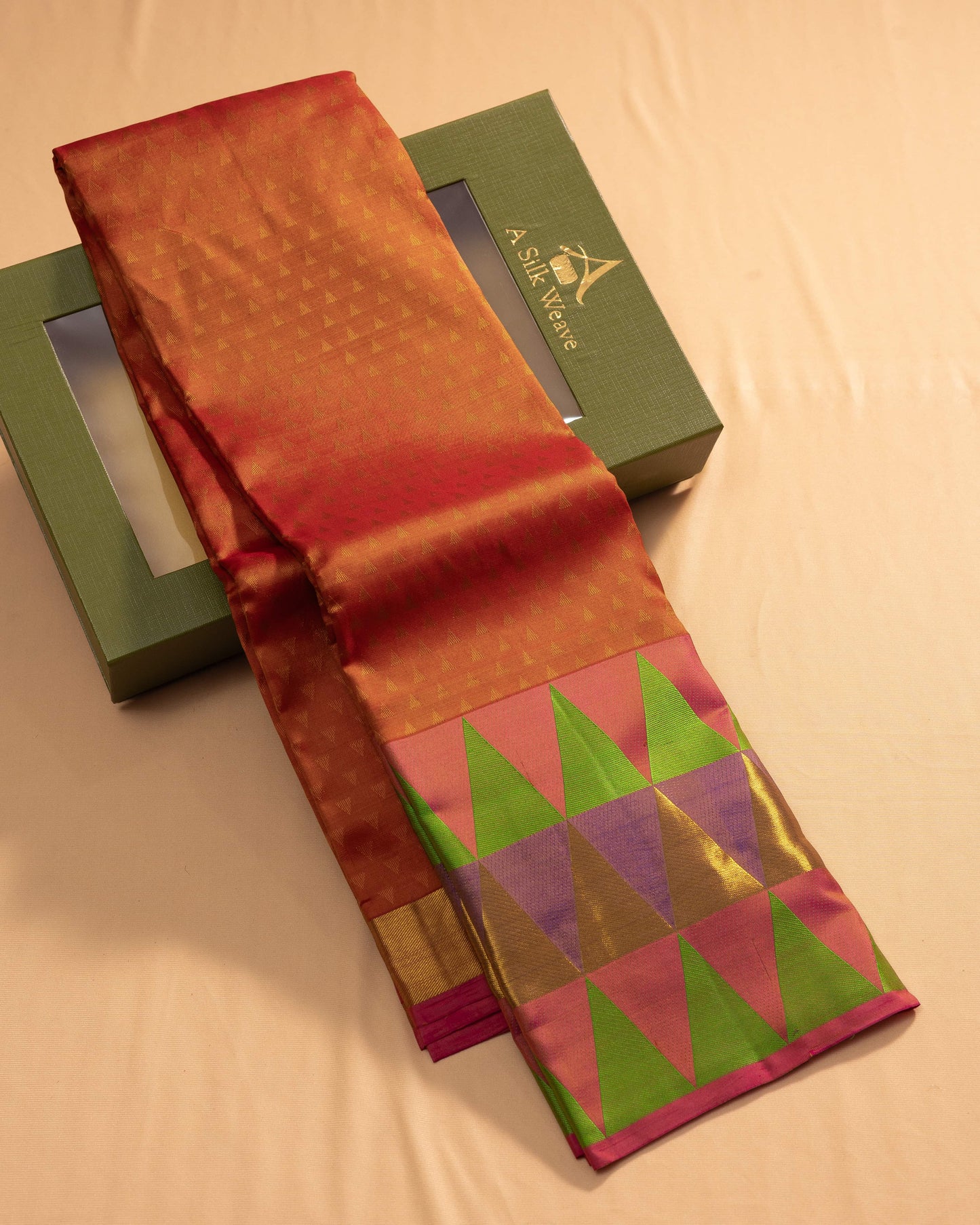 Deep Rust With Rani Pink Pallu Pure Silk Gift Saree