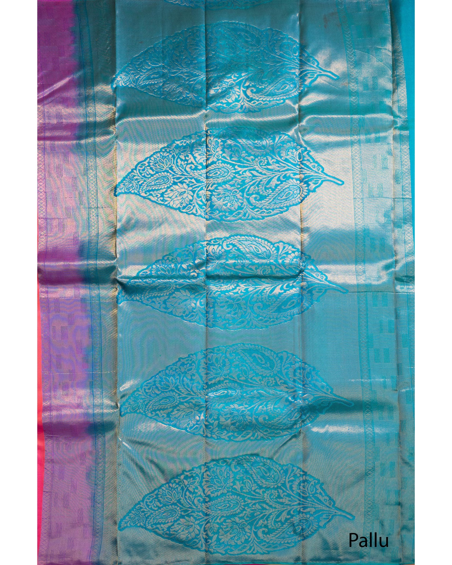 Vibrant Rani Pink With Saffire Green Pallu Pure Soft Silk Saree