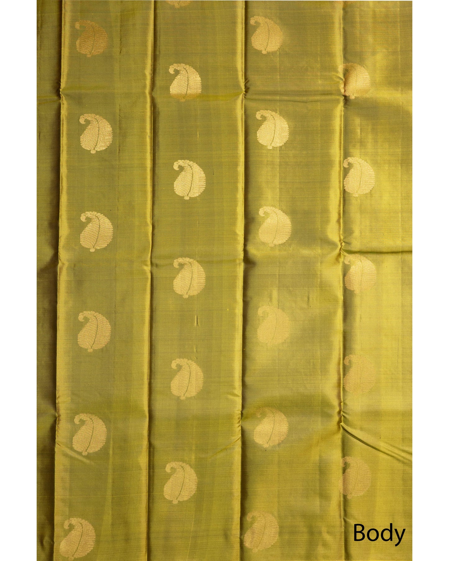 Olive Green With Deeper Saffire Green Pallu Pure Soft Silk Saree