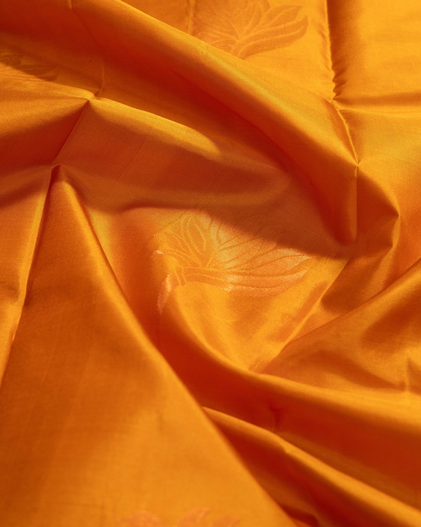 Bright Mustard With Rani Pink Pallu Pure Soft Silk Saree