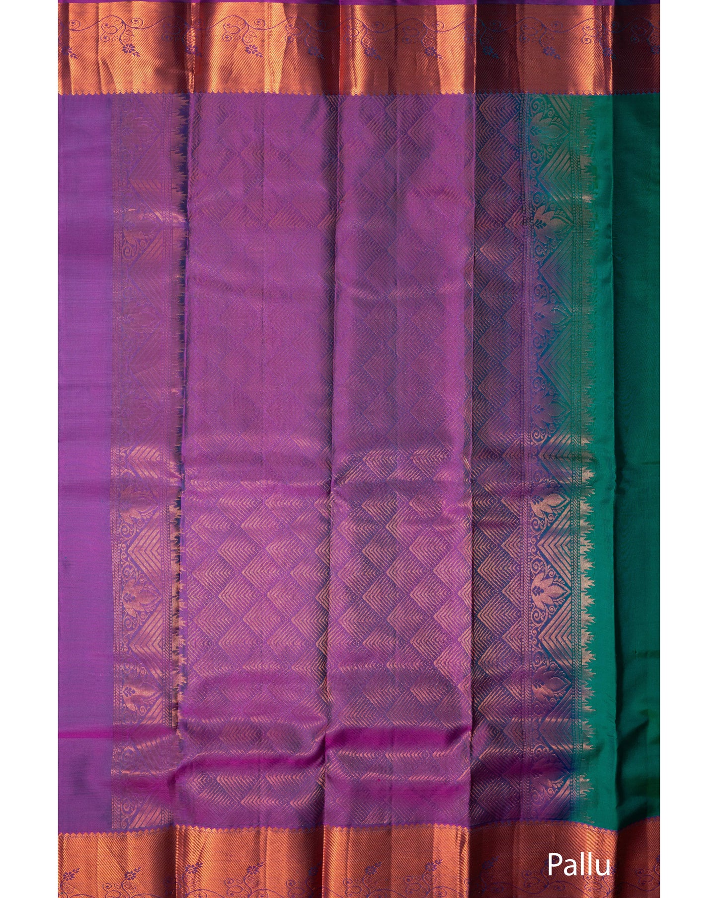 Saffire Green With Rani Pallu Pure Soft Silk Saree
