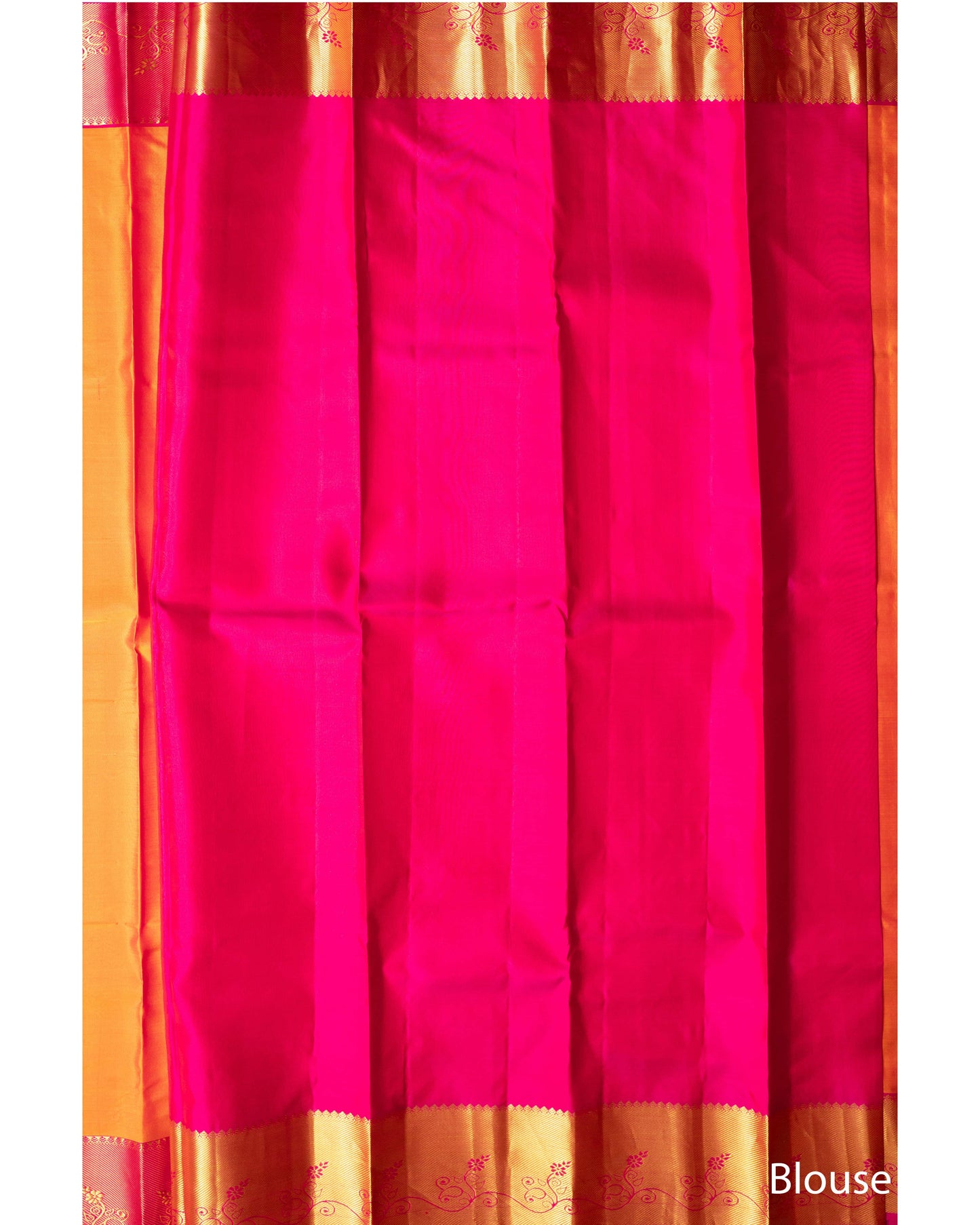 Mango Colour With Rani Pink Pallu Pure Soft Silk Saree