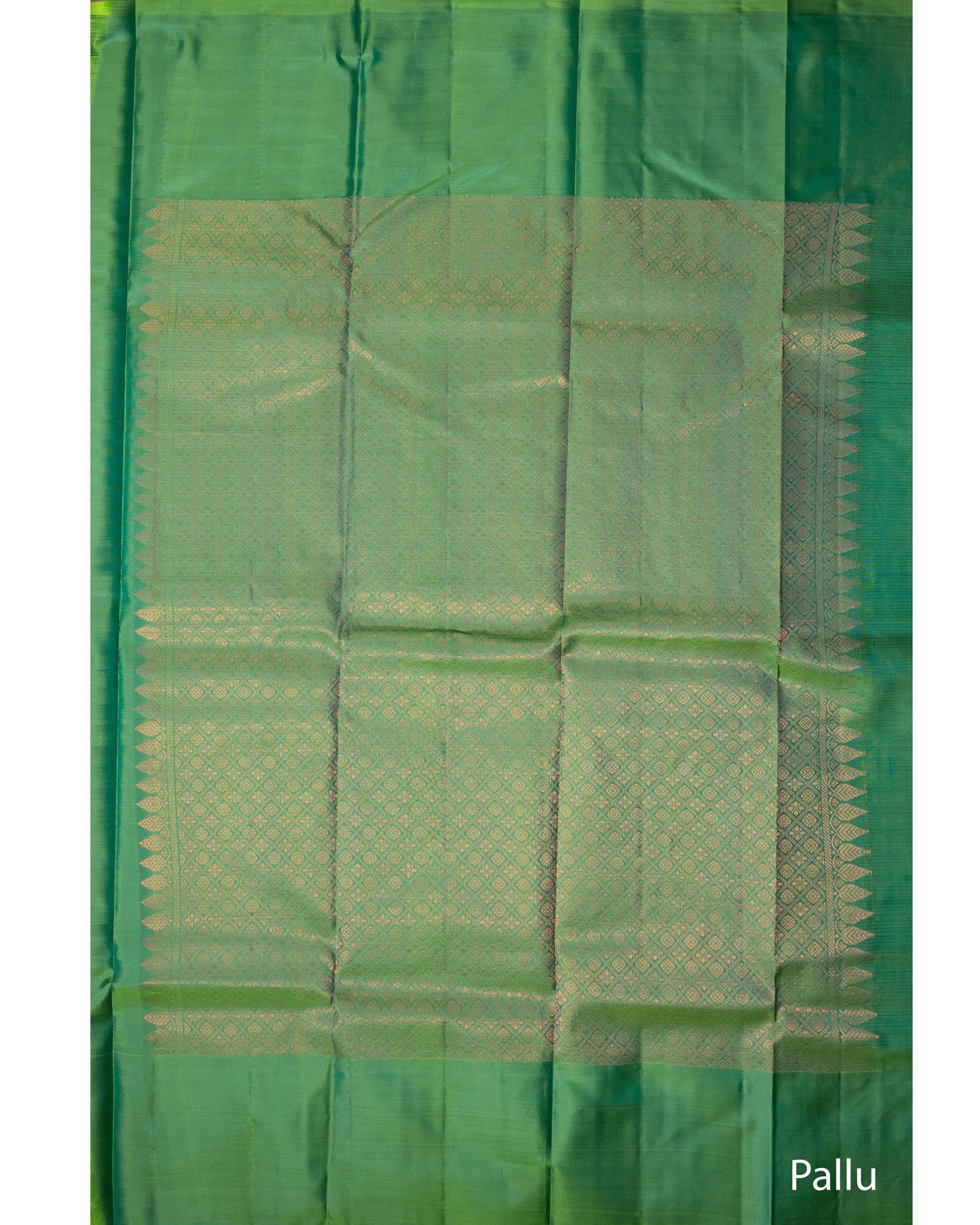 Apple Green With Blue Self Colour Pallu Pure Soft Silk Saree