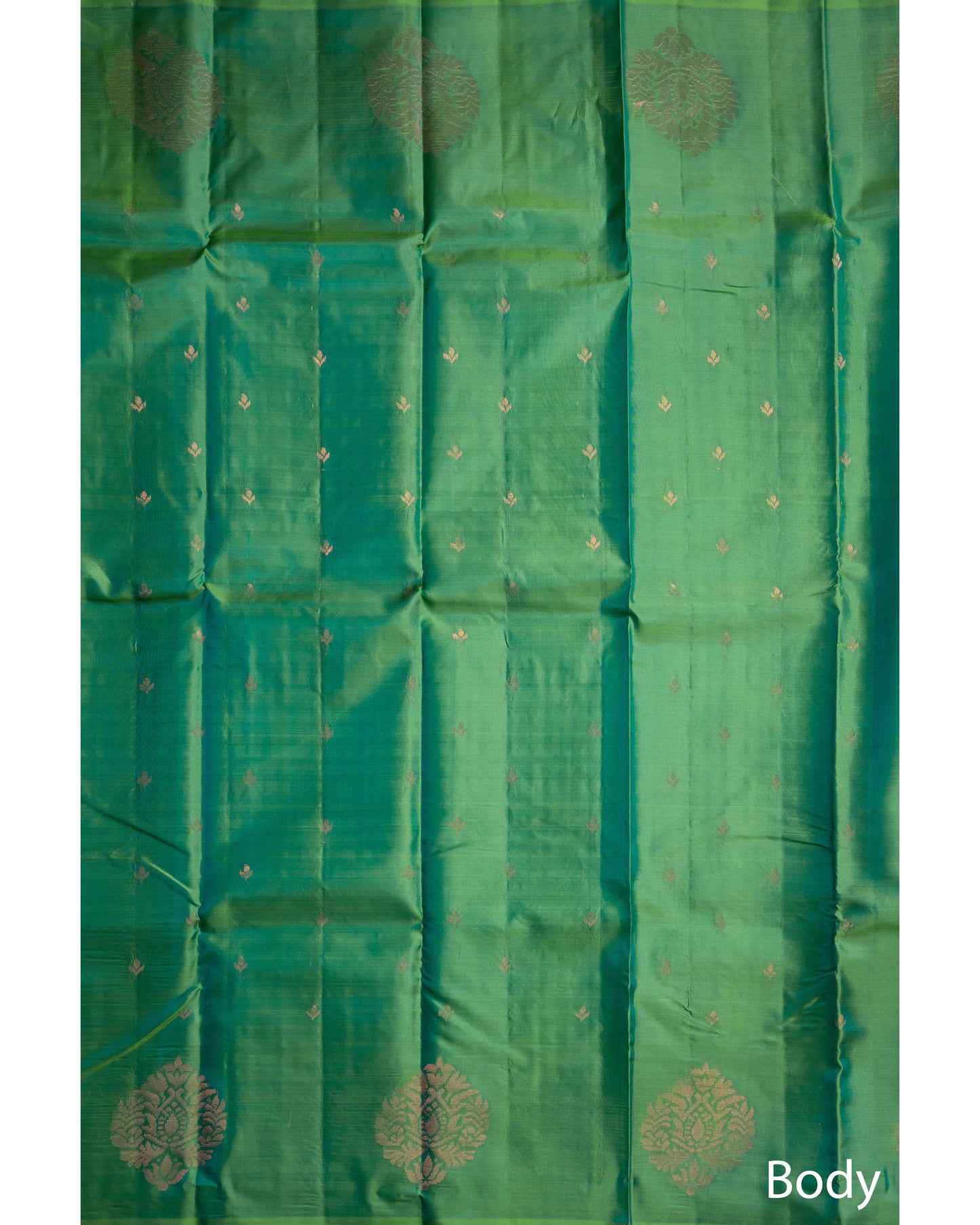 Apple Green With Blue Self Colour Pallu Pure Soft Silk Saree