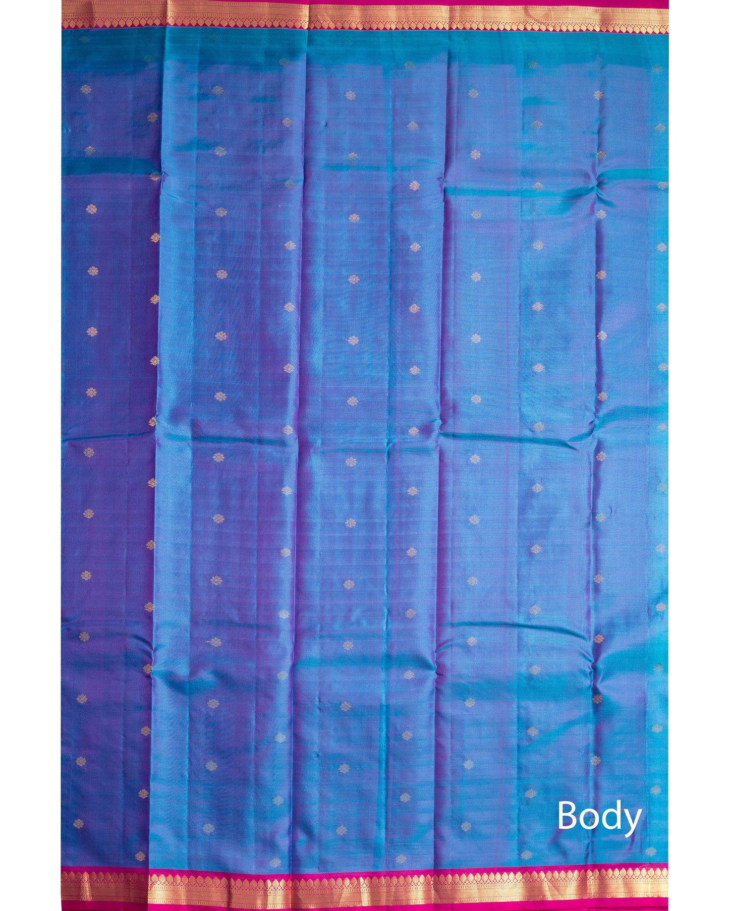 Ananda Blueish pink With Rani Pink Pallu Pure Soft Silk Saree