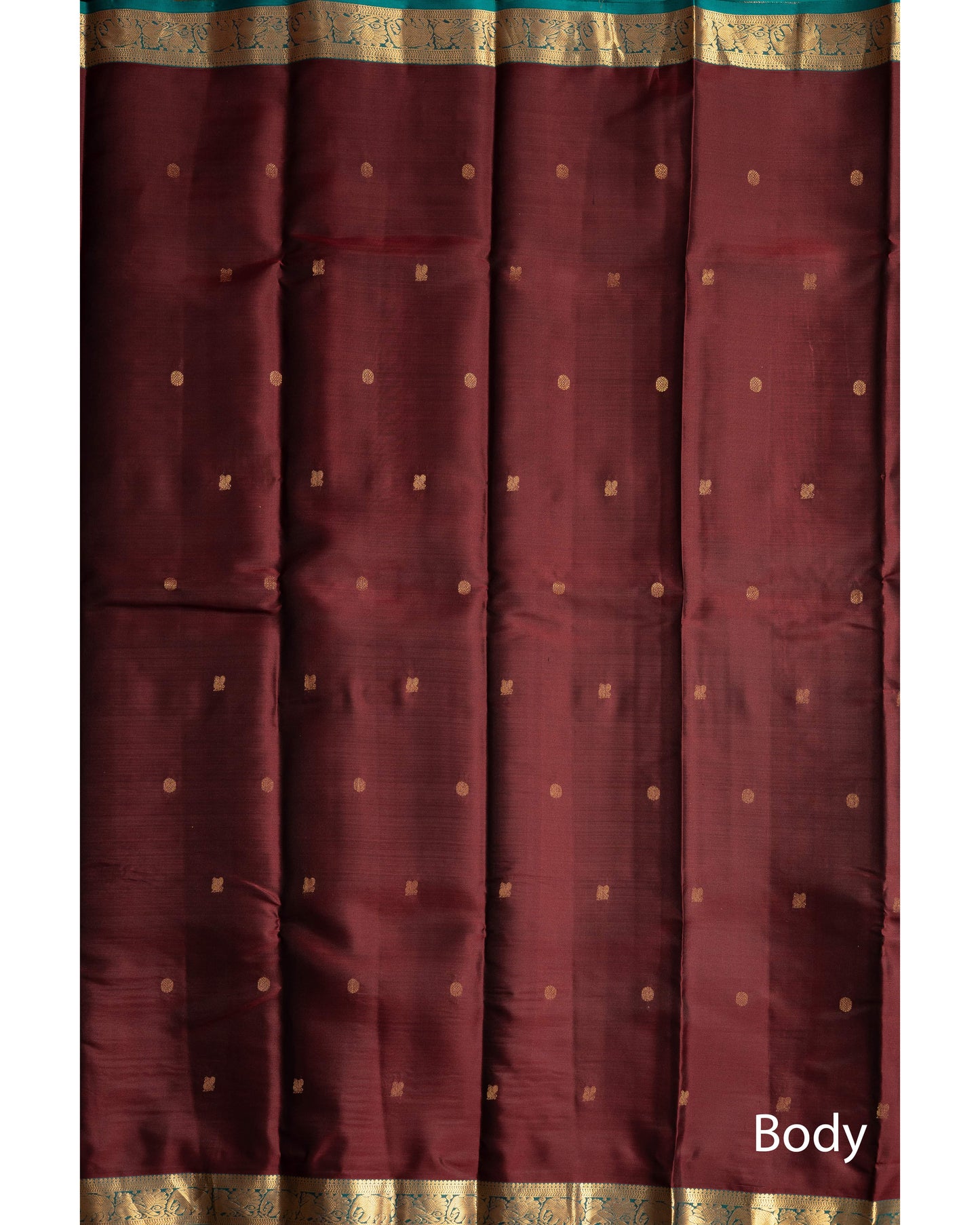 Brillant Maroon Colour With Saffire Green Pallu Pure Soft Silk Saree