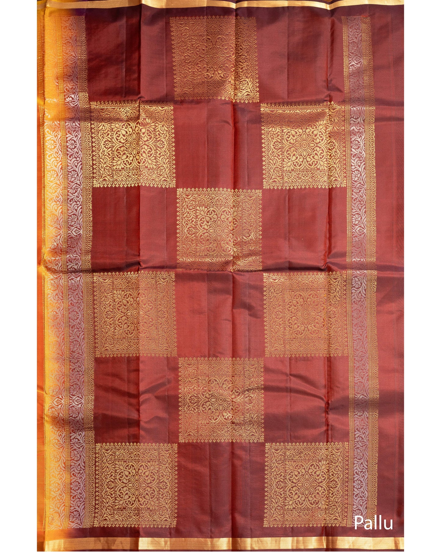 Mango Colour With Maroon Pallu  Pure Soft Silk Saree