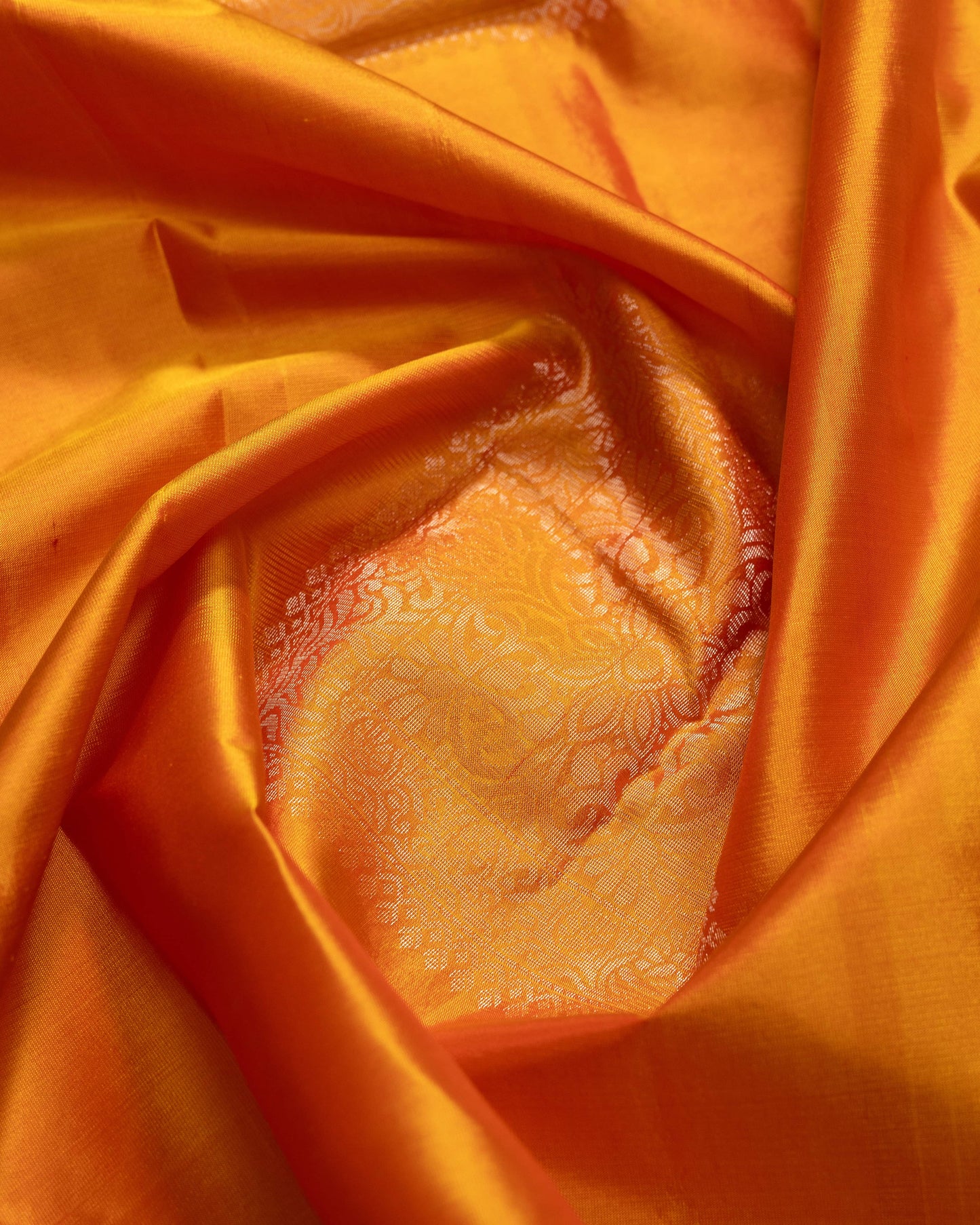 Mango Colour With Maroon Pallu  Pure Soft Silk Saree