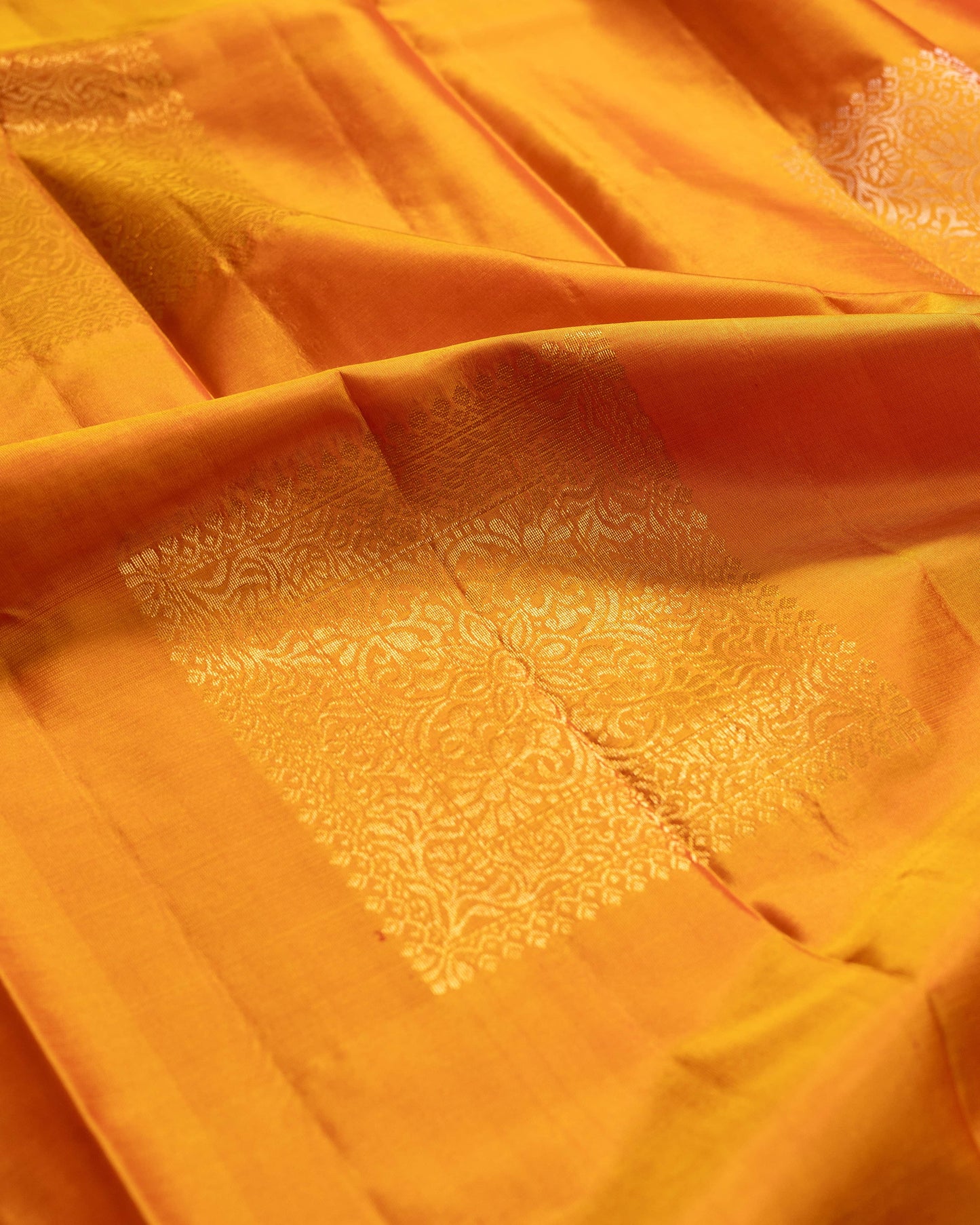Mango Colour With Maroon Pallu  Pure Soft Silk Saree