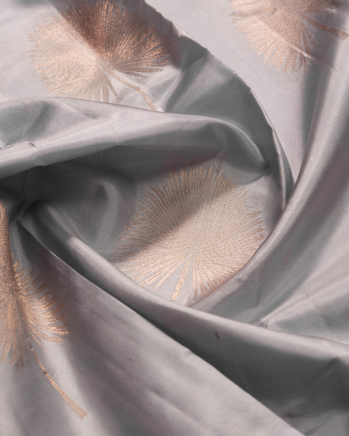 Silver Grey With Self Pallu Pure Soft Silk Saree