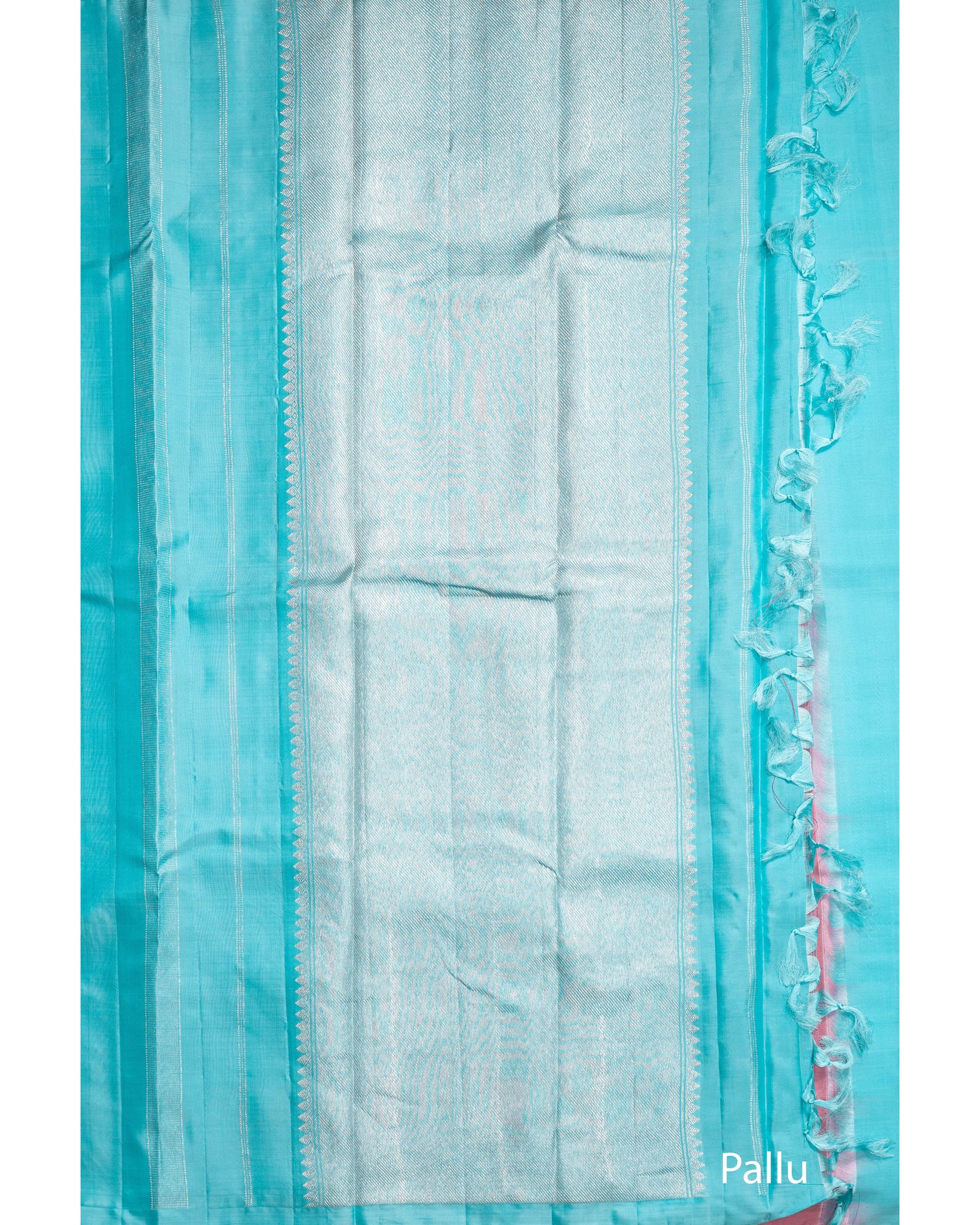 Sky Blue With Light Pink Pallu Pure Soft Silk Saree
