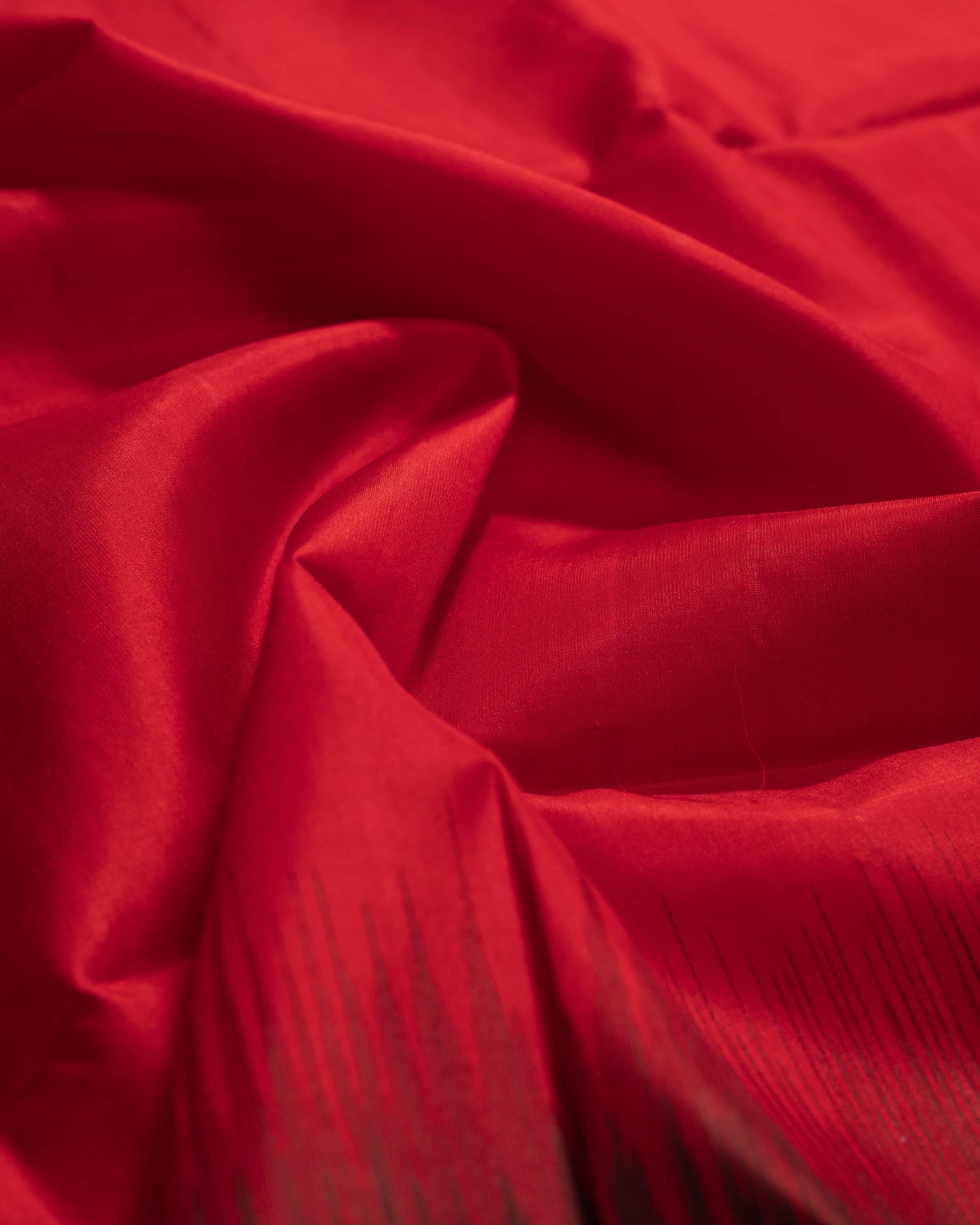 Red With Chocolate Brown Pallu Pure Soft Silk Saree
