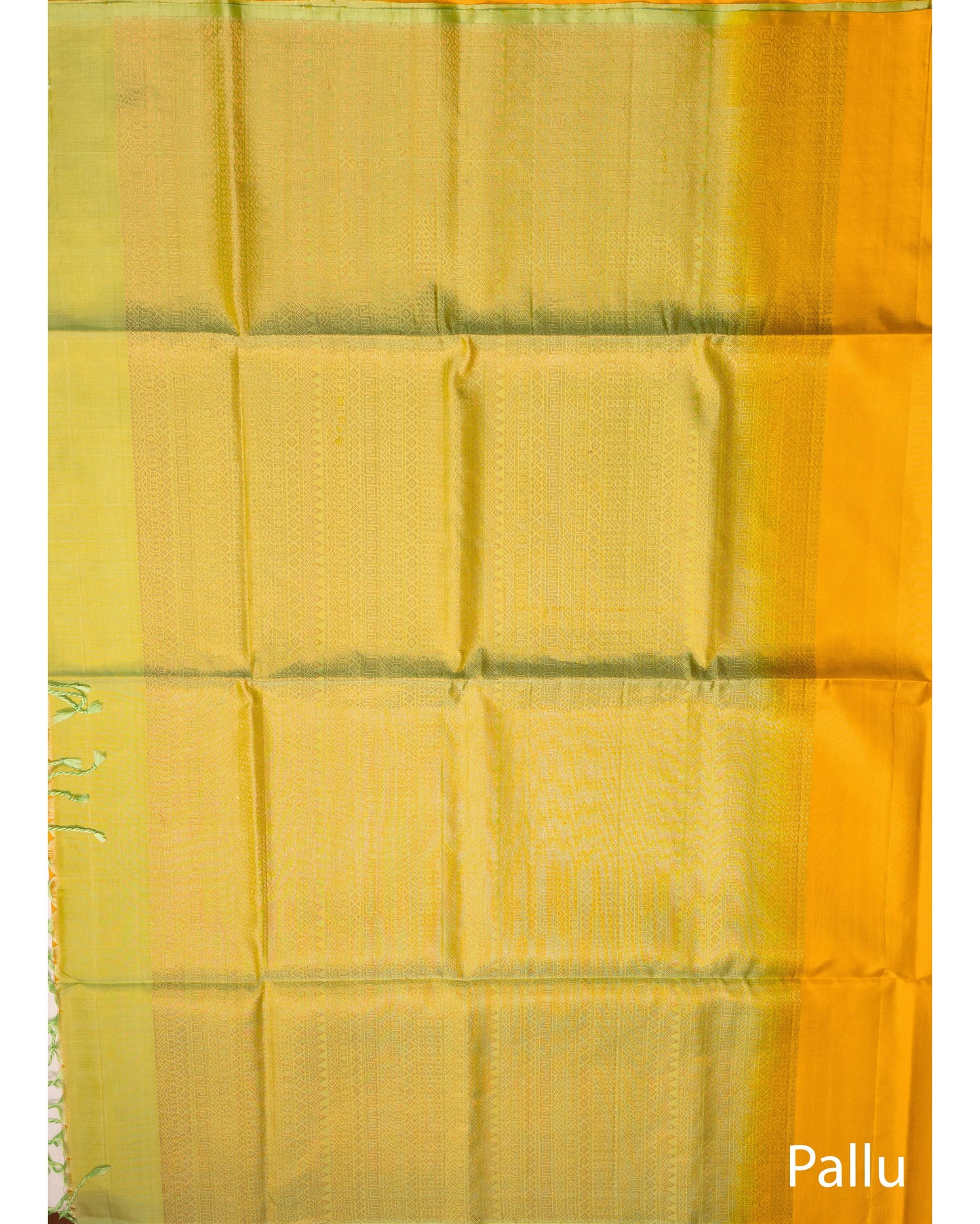 Lemon Yellow With Apple Green Pallu Pure Soft Silk Saree