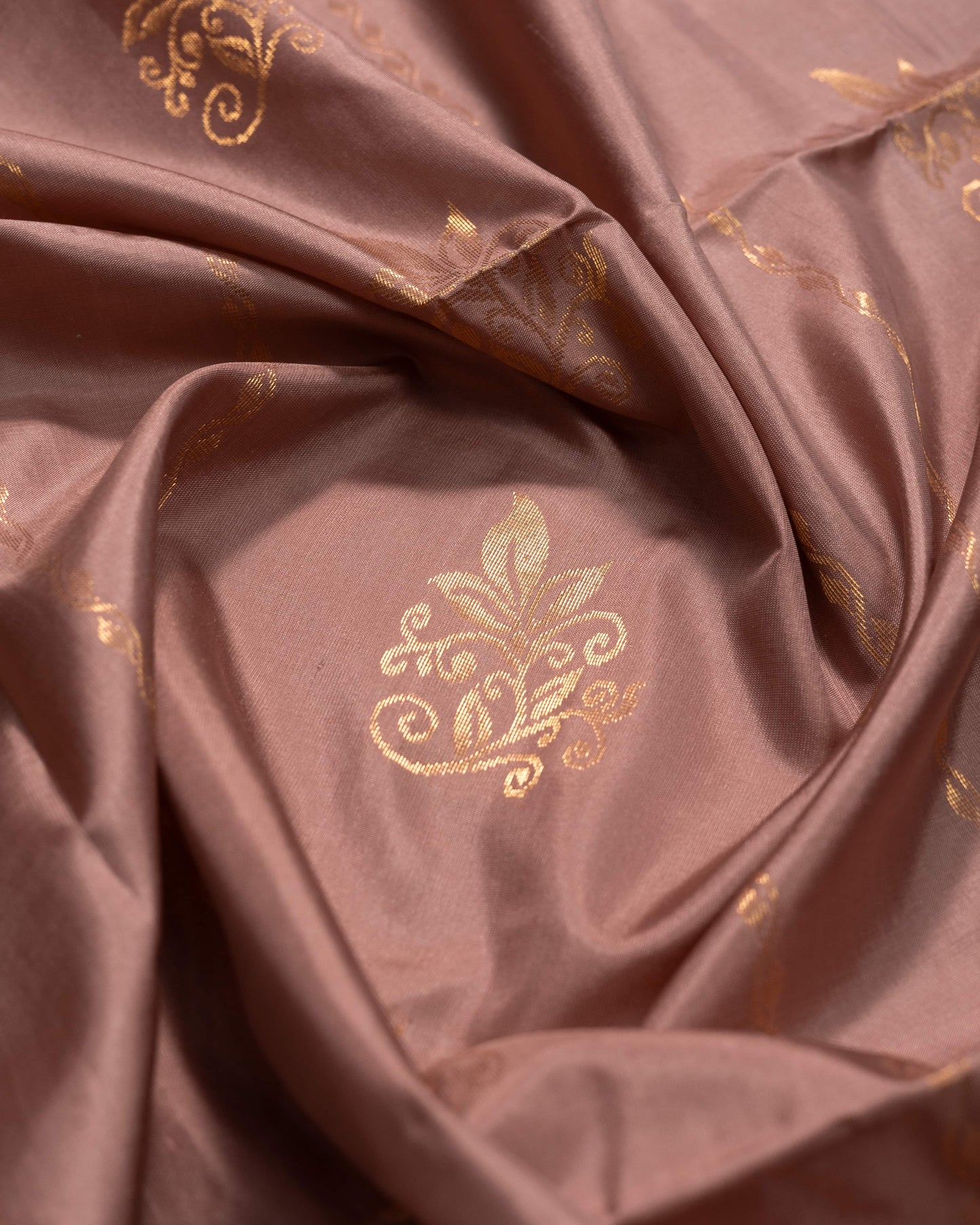 Pastel Brown With Sky Blue Pallu Pure Soft Silk Saree