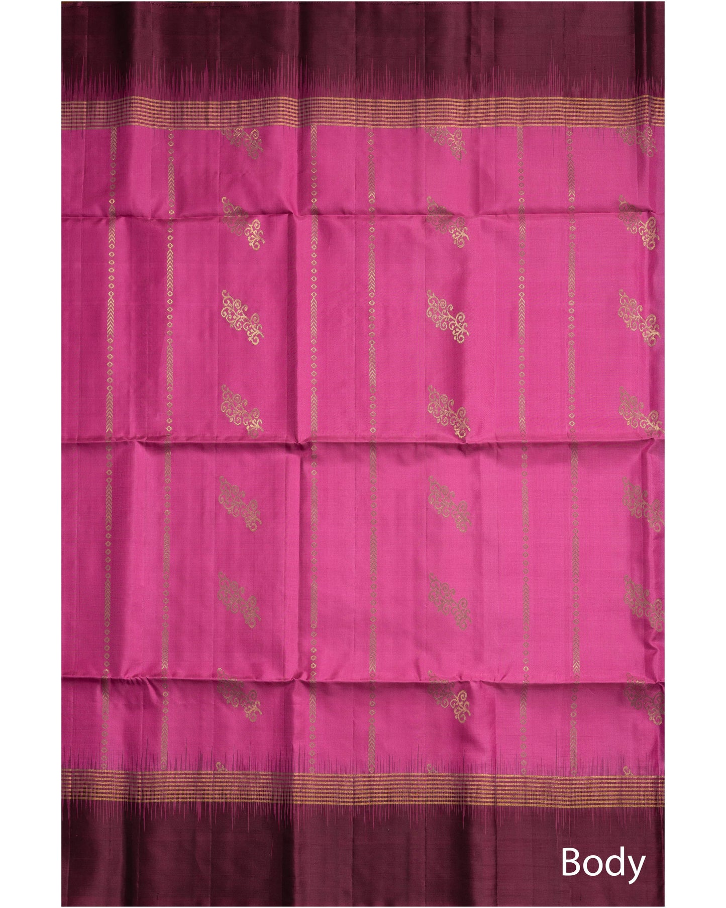 Onion Pink With Burgandy Pallu Kanchivaram Pure Soft Silk Saree
