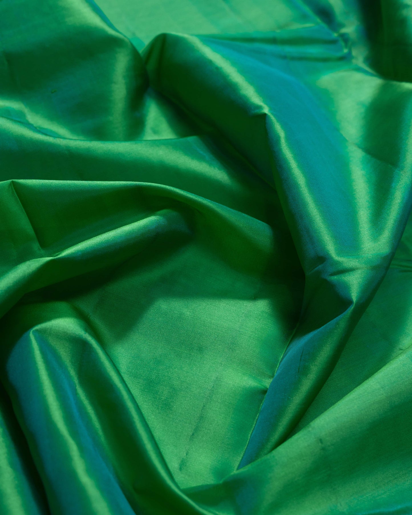 Light Saffire Green Self Print With Rani Pink Pallu Kanchivaram Pure Soft Silk Saree