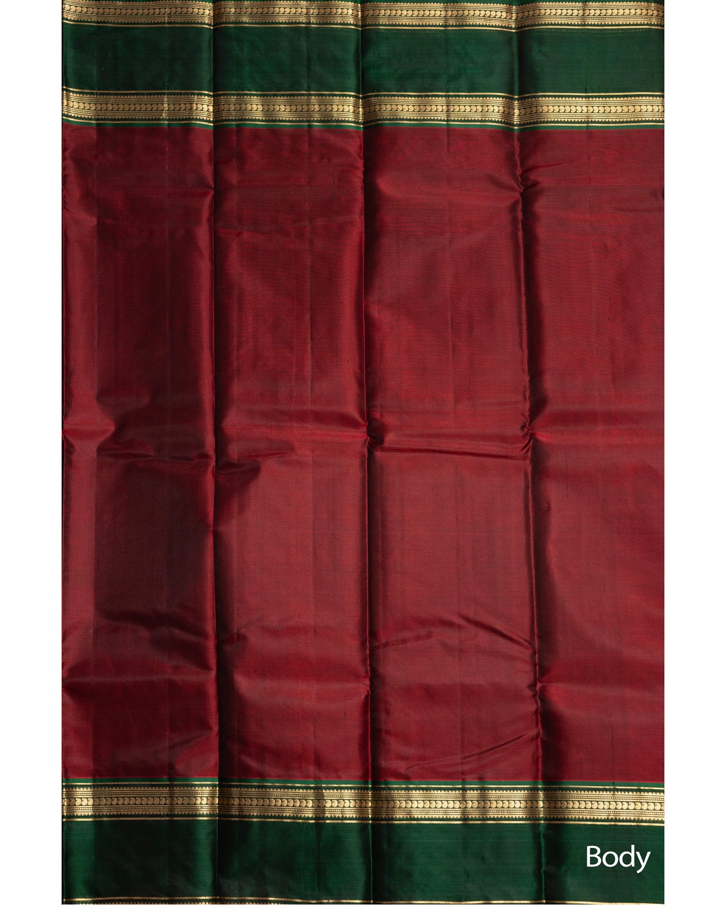 Maroon Colour With Bottle Green Pallu Kanchivaram Pure Soft Silk Saree