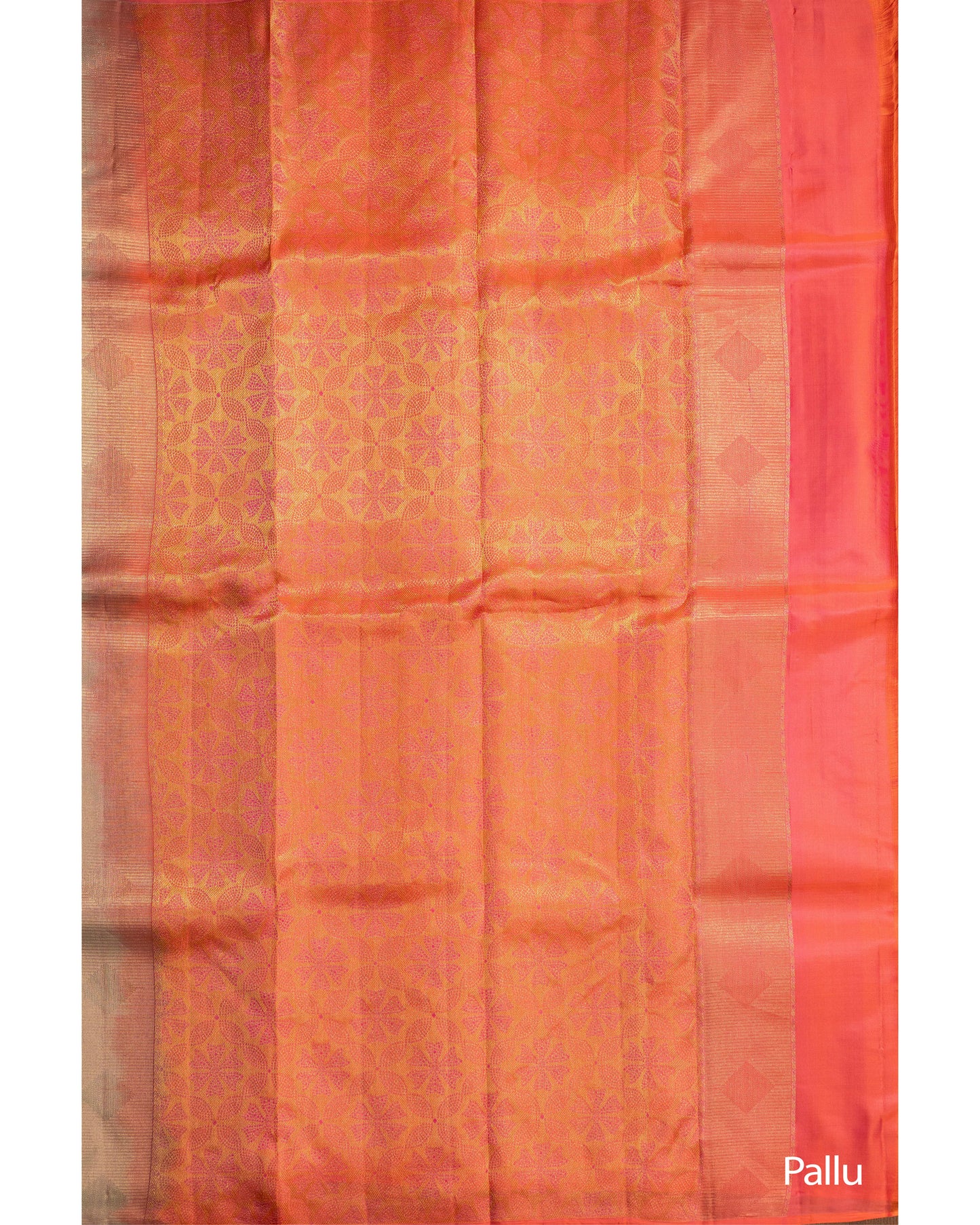 Parrot Green with Tomato Pink Pallu Pure Soft Silk Saree