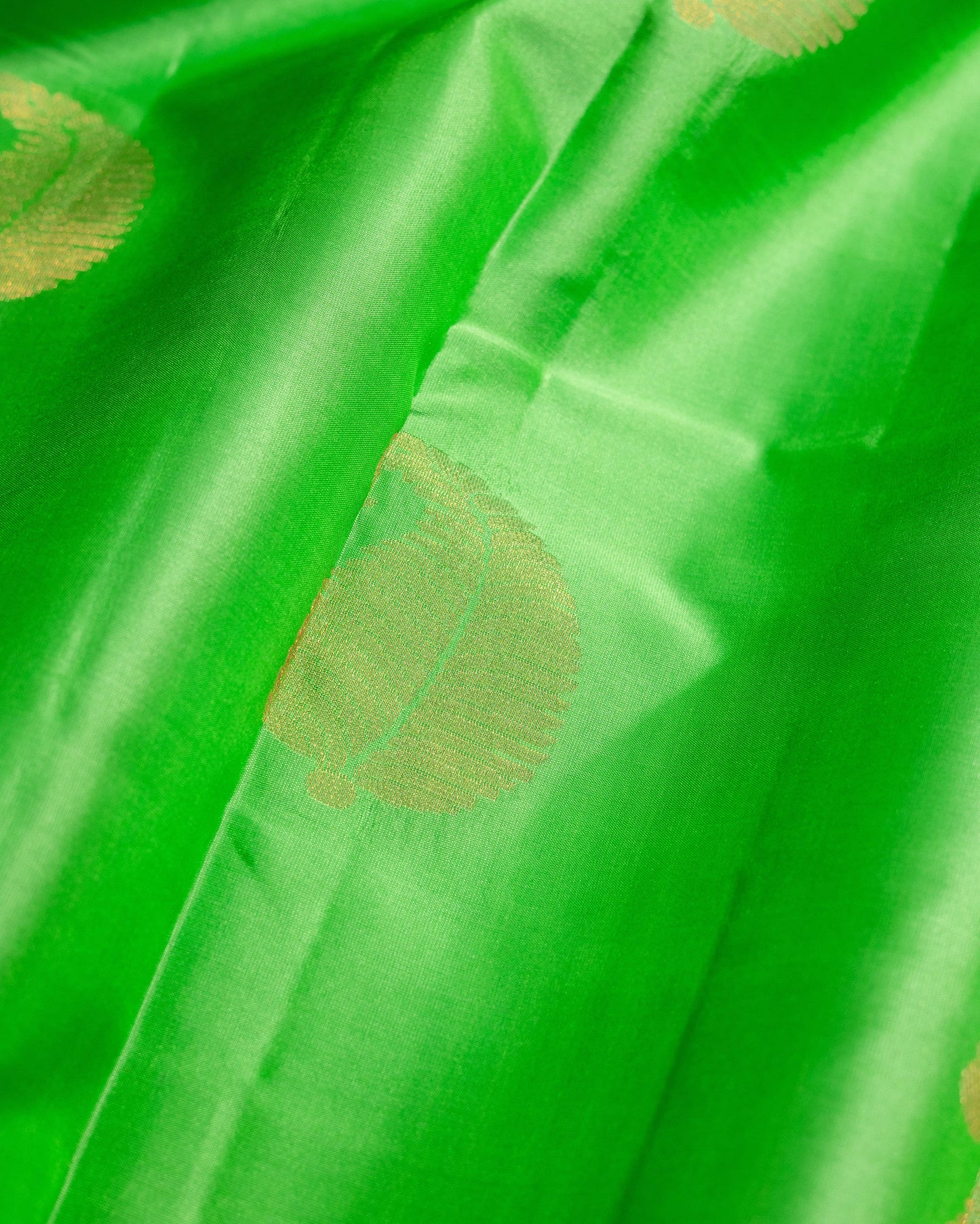 Parrot Green with Tomato Pink Pallu Pure Soft Silk Saree
