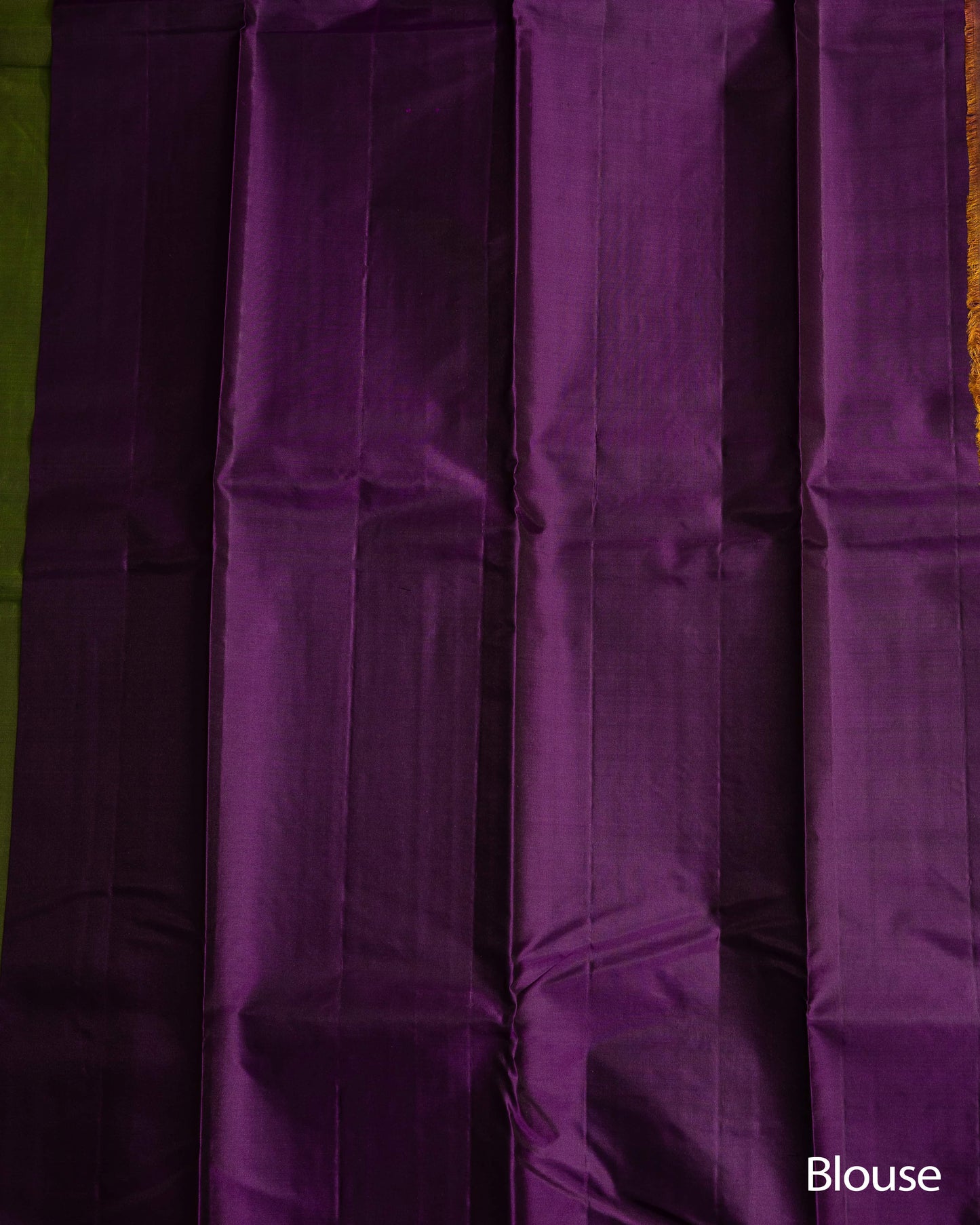 Olive Green With Deeper Burgandy Pallu Pure Soft Silk Saree