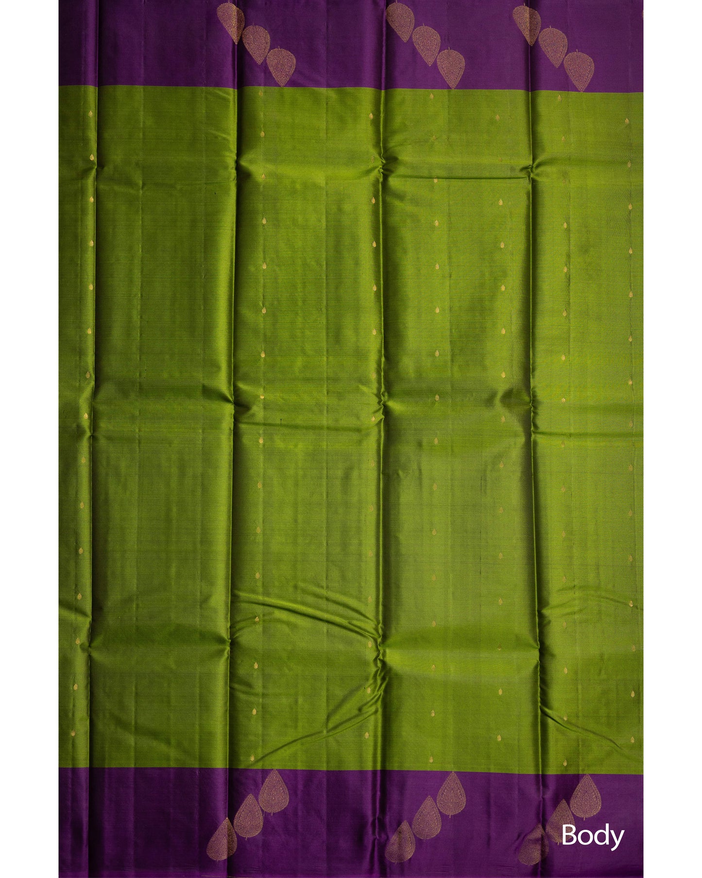 Olive Green With Deeper Burgandy Pallu Pure Soft Silk Saree