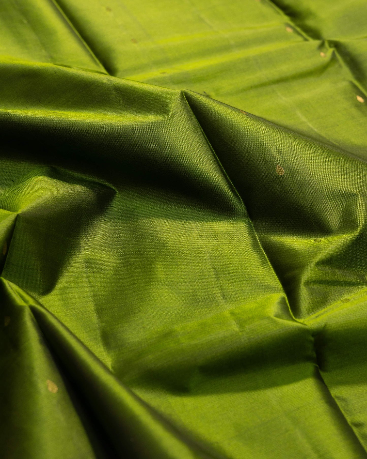 Olive Green With Deeper Burgandy Pallu Pure Soft Silk Saree