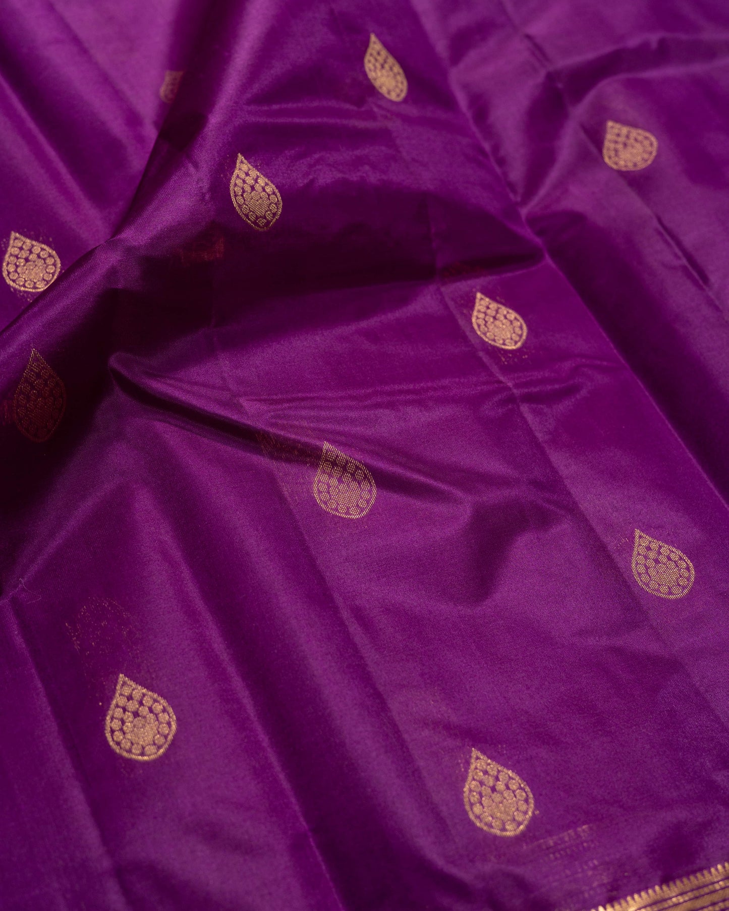 Purple With Self Colour Pallu Pure Soft Silk Saree