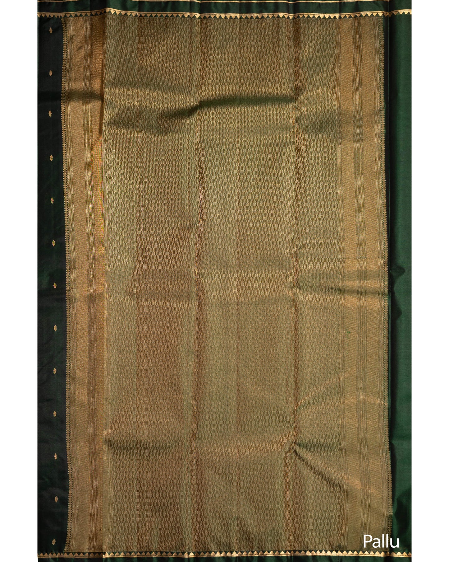 Bottle Green With Self Colour Pallu Pure Soft Silk Saree