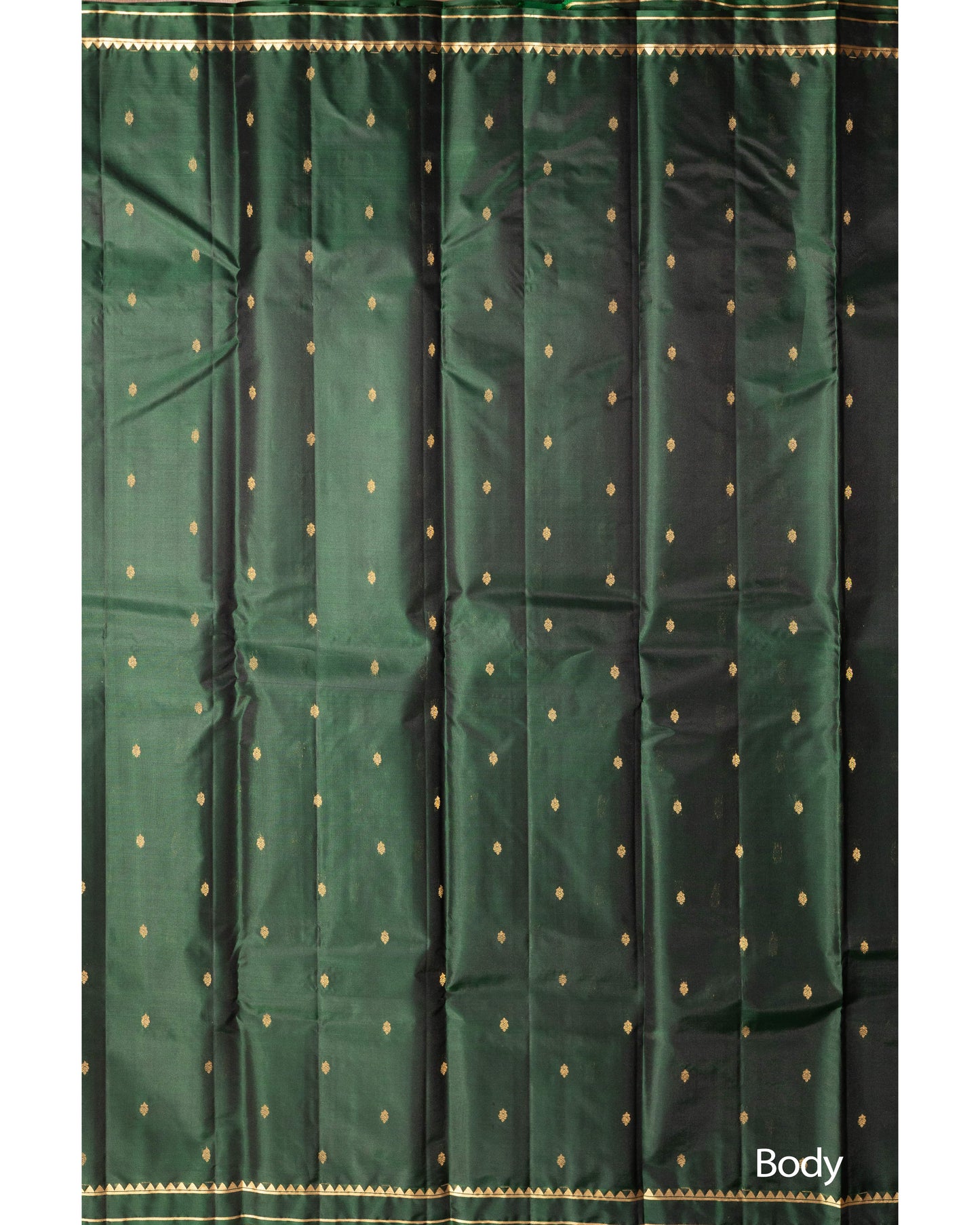 Bottle Green With Self Colour Pallu Pure Soft Silk Saree