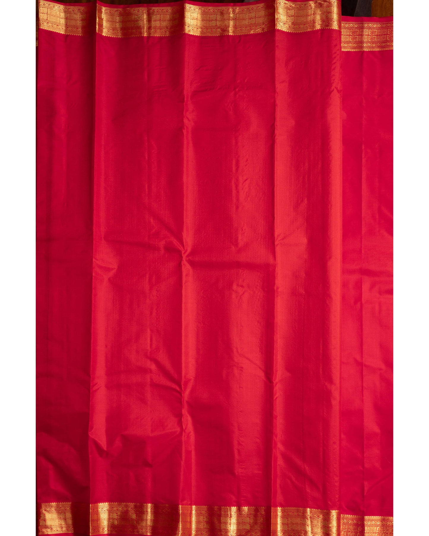 Reddish Orange With Self Colour Kanchivaram Pure Soft Silk Saree