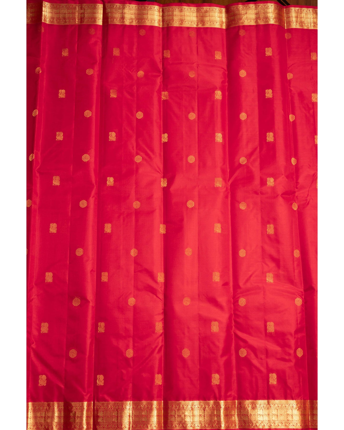 Reddish Orange With Self Colour Kanchivaram Pure Soft Silk Saree