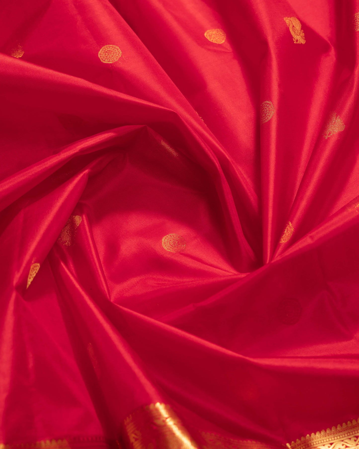 Reddish Orange With Self Colour Kanchivaram Pure Soft Silk Saree