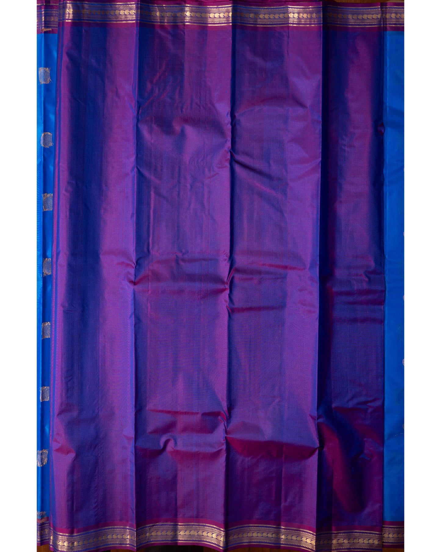 Ananda Blue With Reddish Blue Pallu Kanchivaram Pure Soft Silk Saree