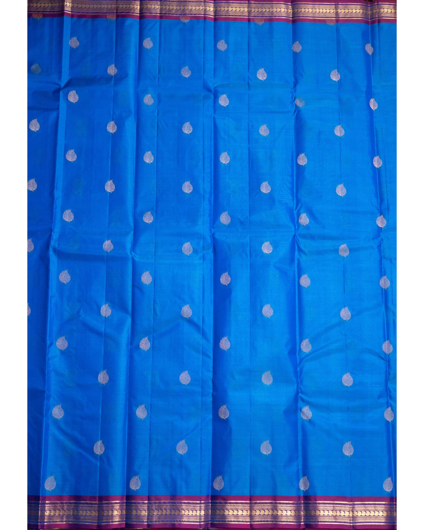 Ananda Blue With Reddish Blue Pallu Kanchivaram Pure Soft Silk Saree